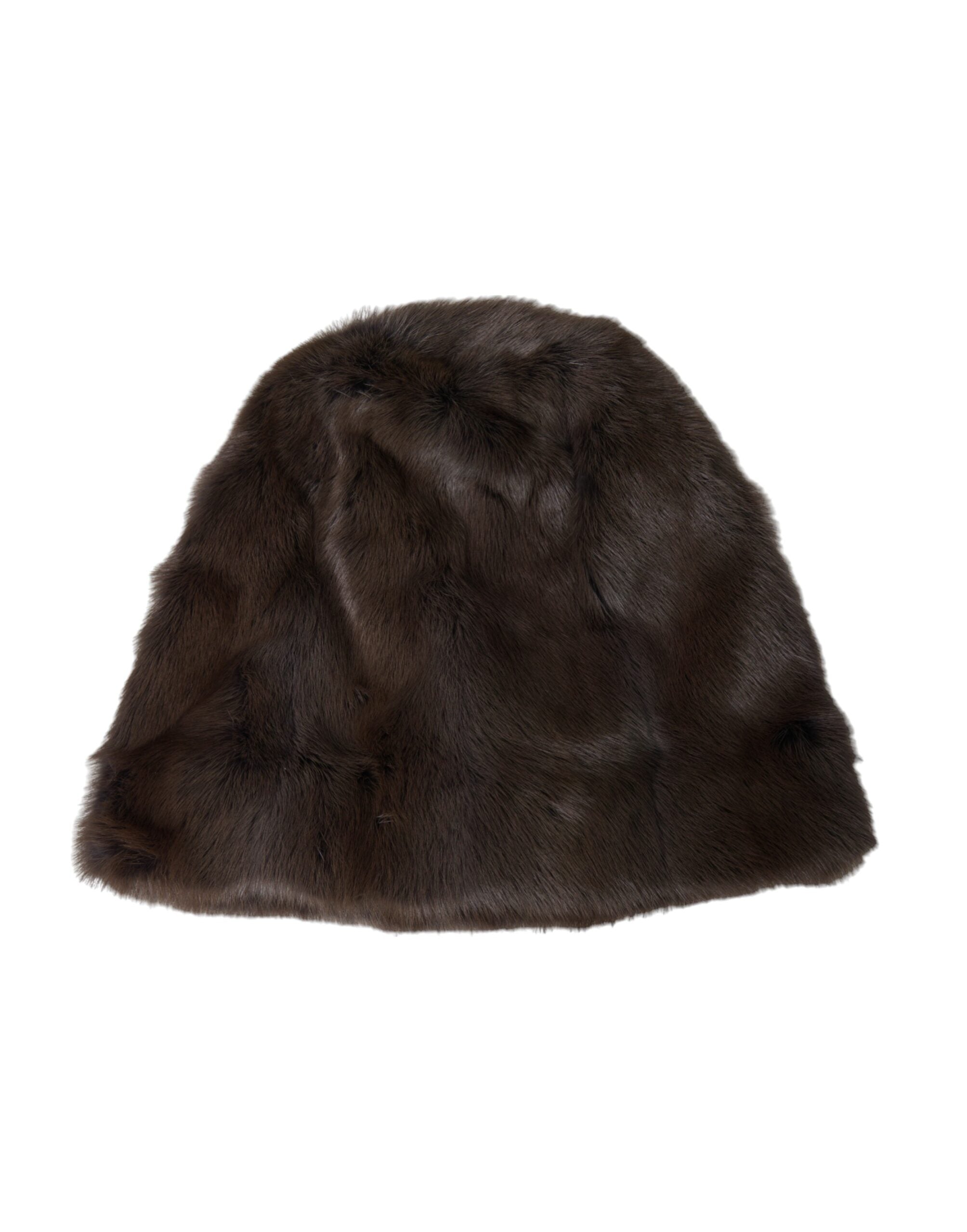 Dolce & Gabbana Brown Weasel Fur Womens Cashmere Hat Beanie