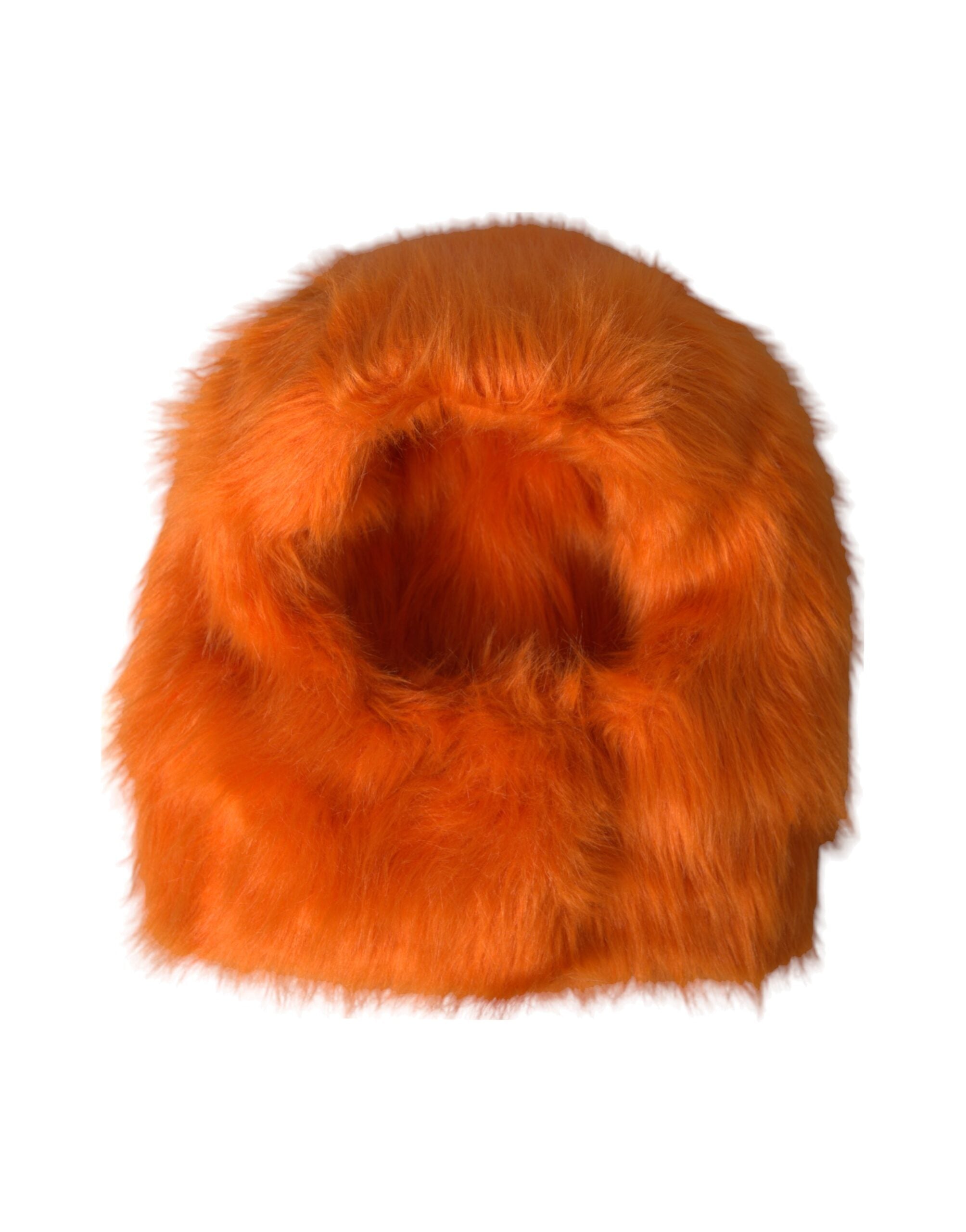 Καπέλο με πορτοκαλί Faux Fur Whole Head Wrap Dolce & Gabbana