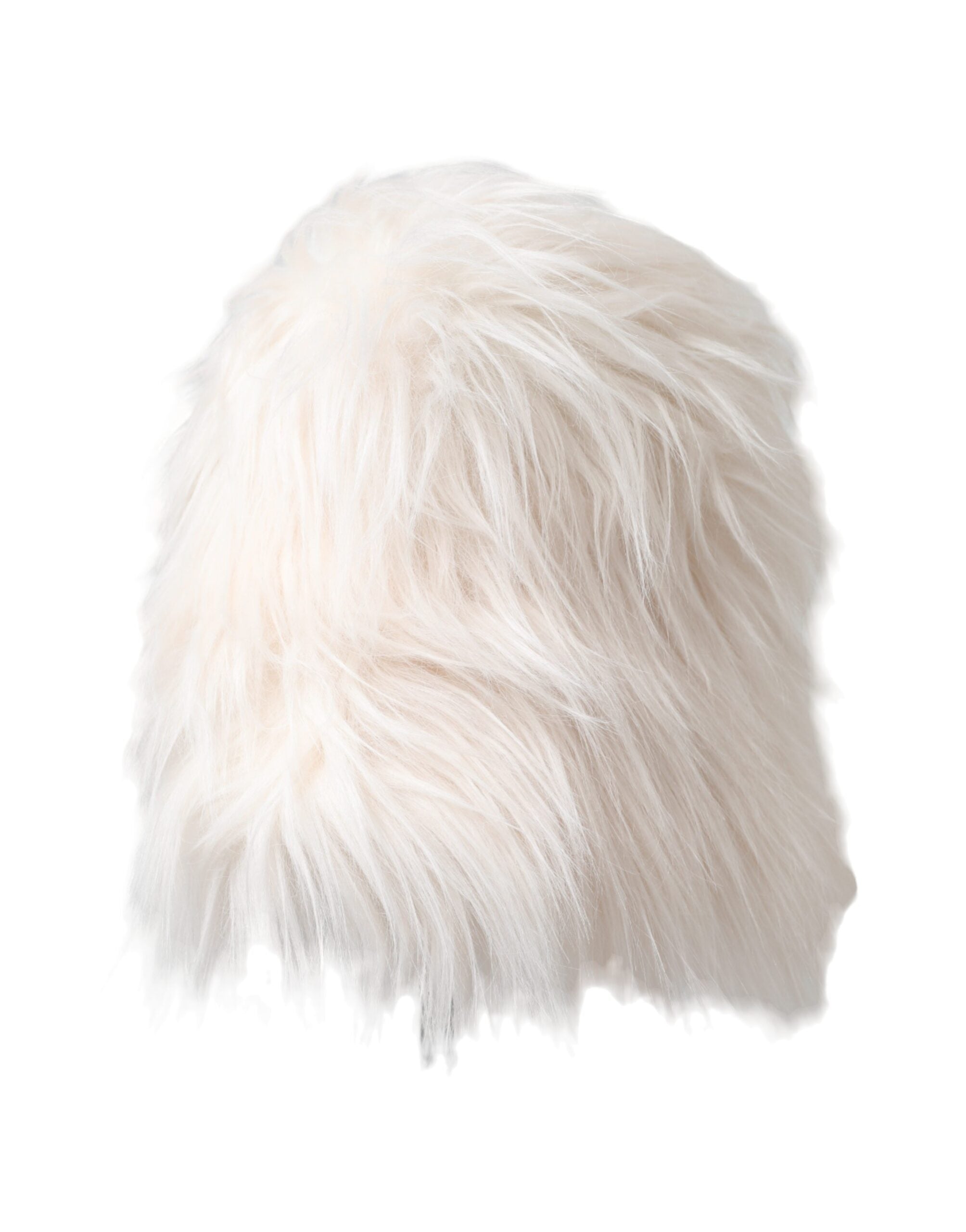 Dolce & Gabbana White Acrylic Fur Womens Bucket Hat