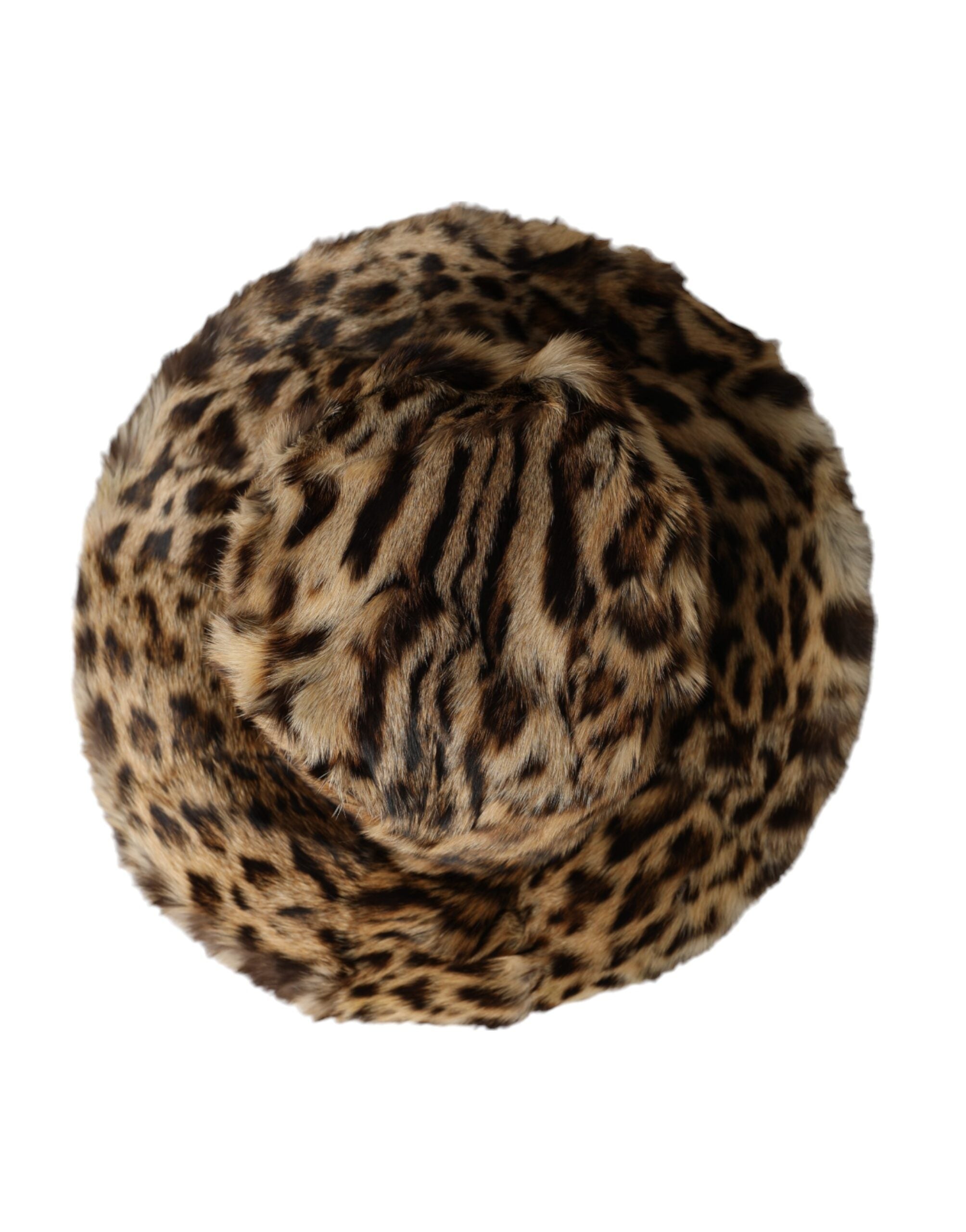 Γυναικείο καπέλο Dolce & Gabbana Brown Leopard Fur Fur