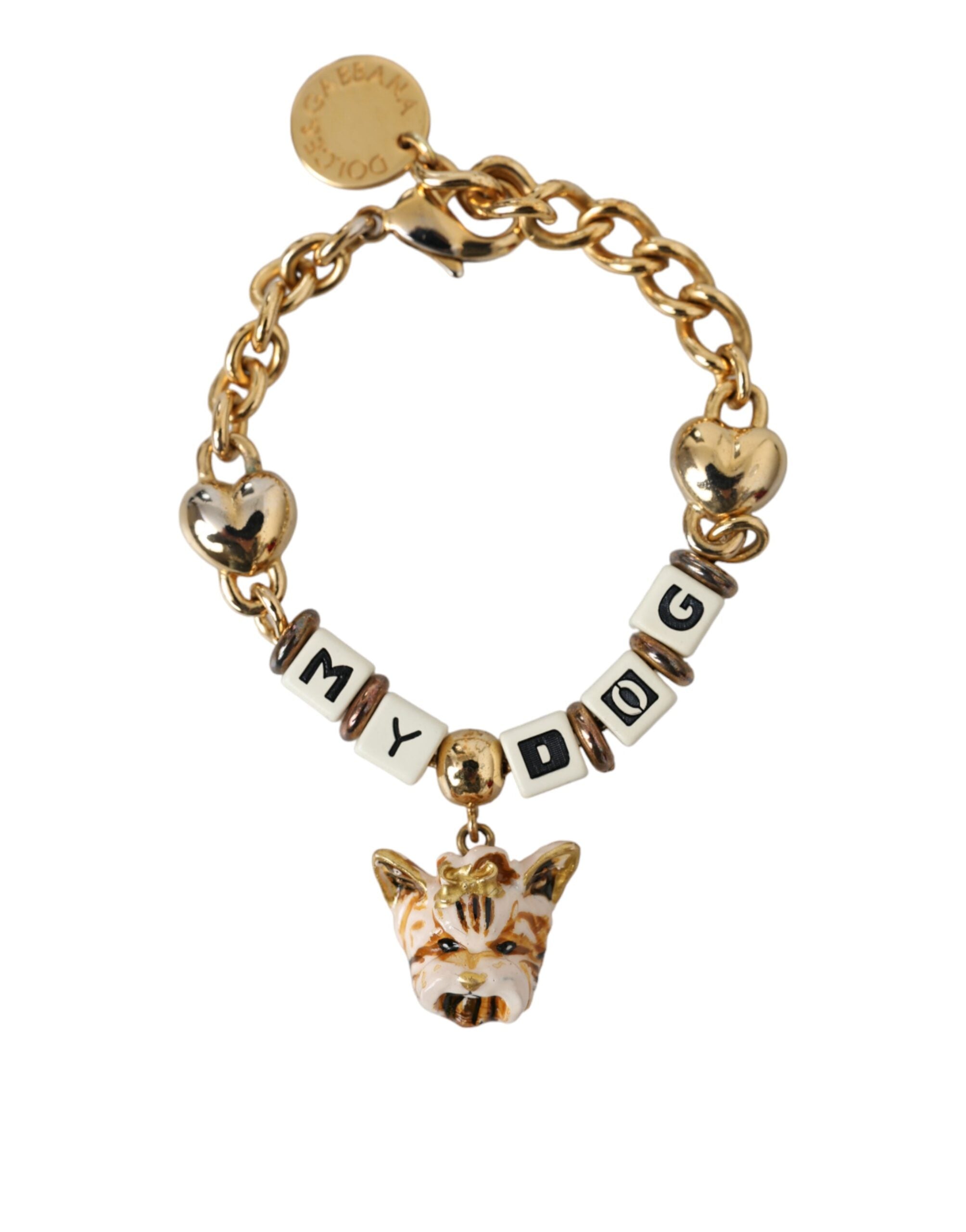 Dolce & Gabbana Gold Tone Brass Αλυσίδα MY DOG Heart Bracelet