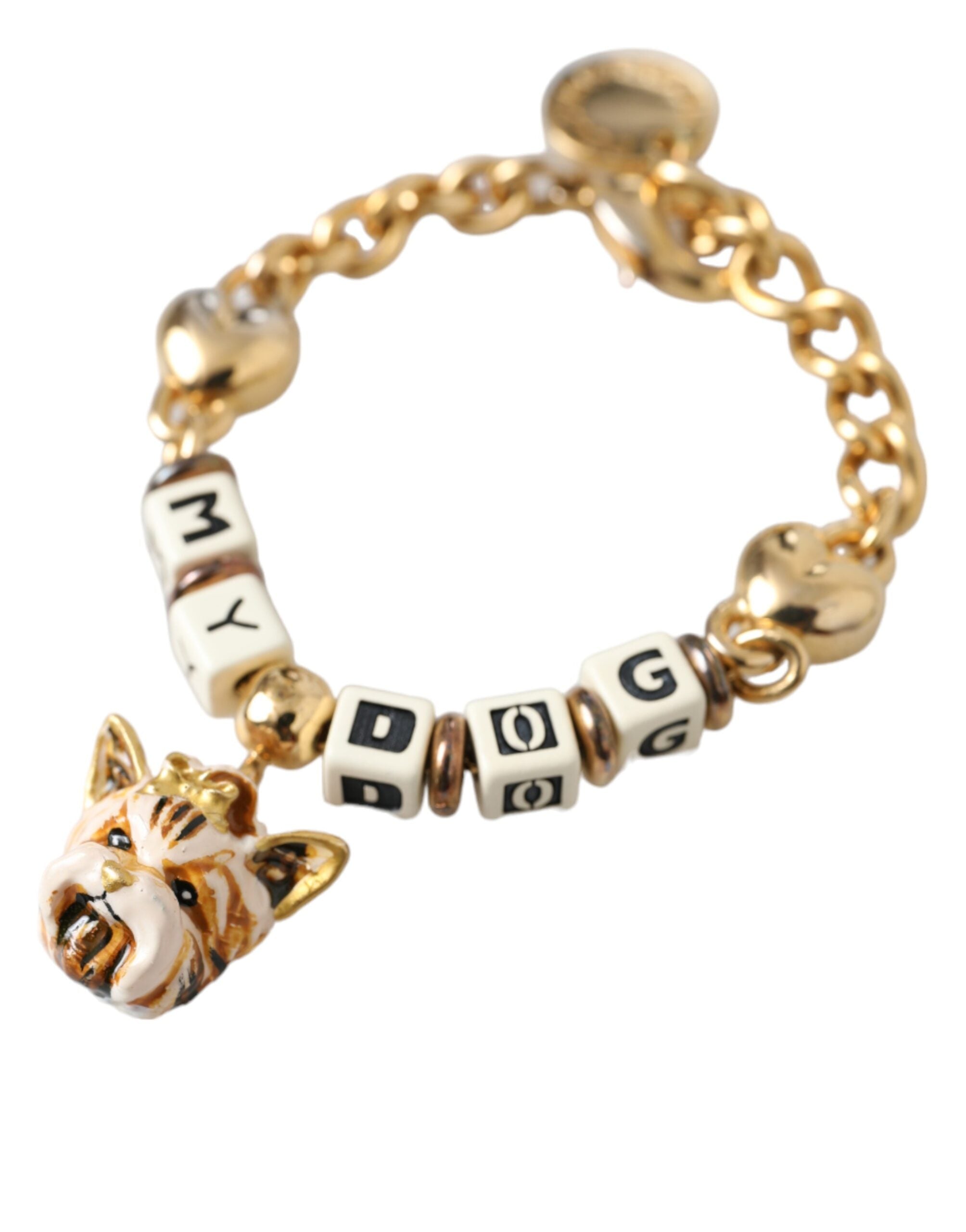 Dolce & Gabbana Gold Tone Brass Αλυσίδα MY DOG Heart Bracelet