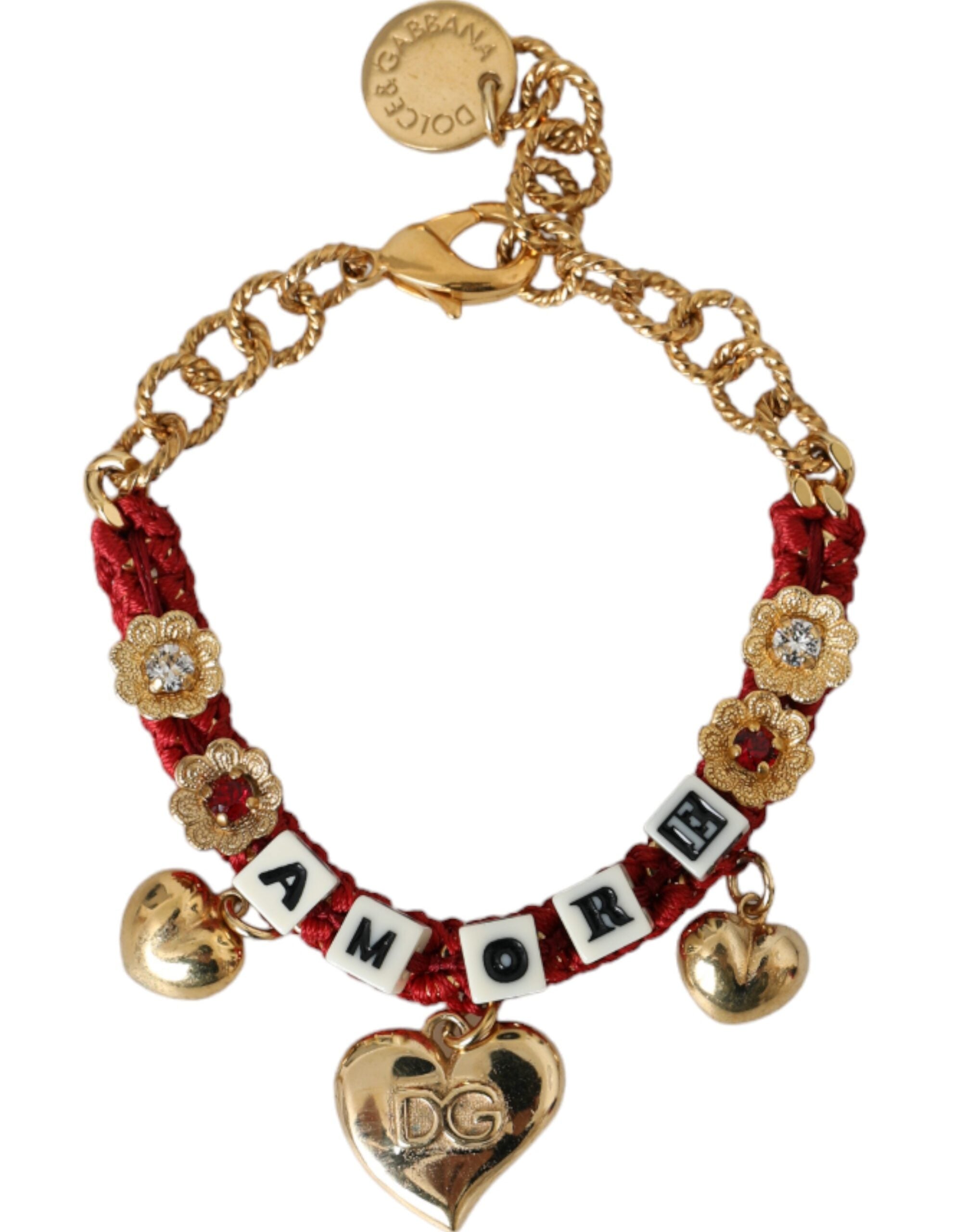 Βραχιόλι μόδας Dolce & Gabbana Gold Tone Brass Chain AMORE