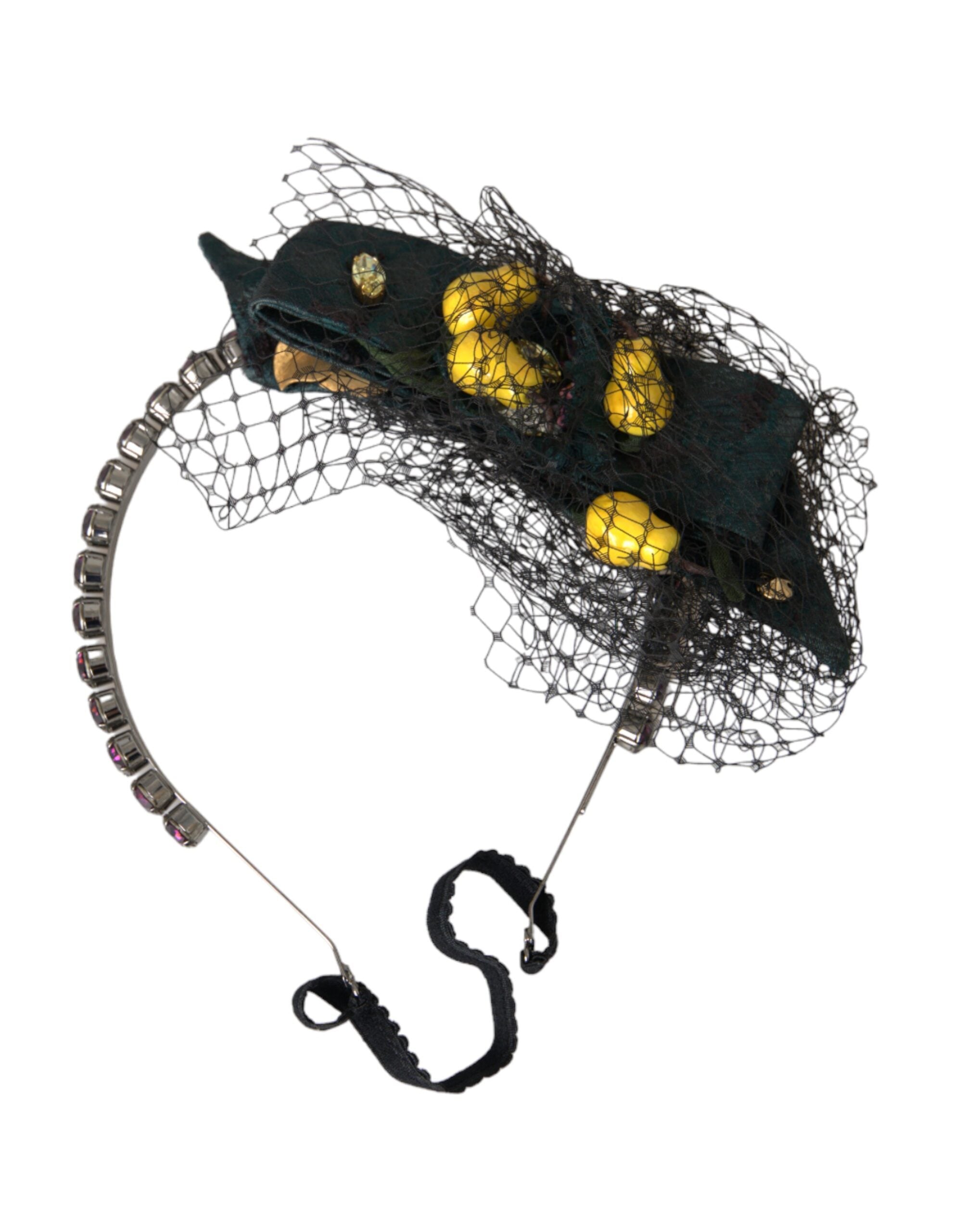 Dolce & Gabbana Black Lemons Sicily Purple Crystal Diadem Headband