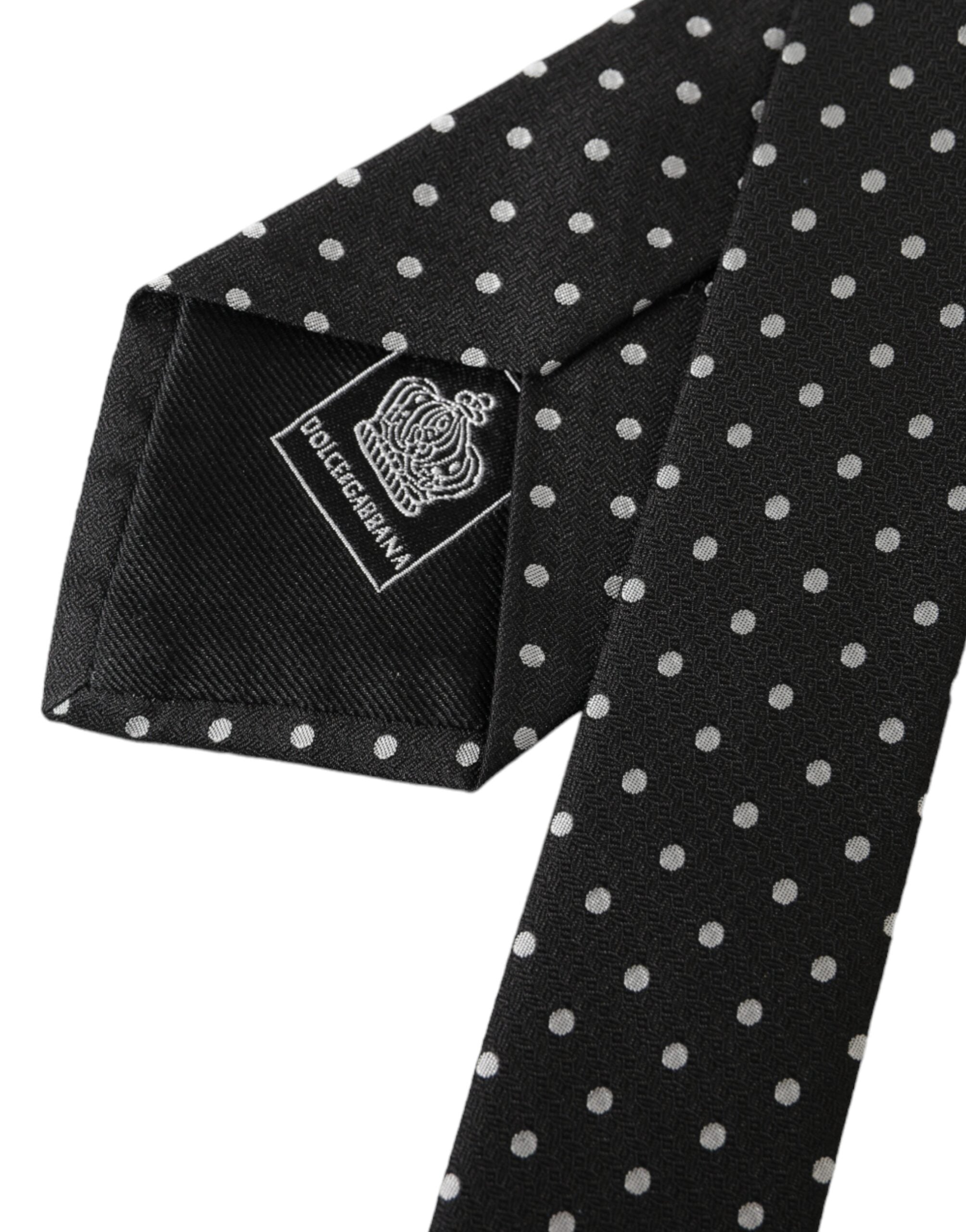 Μάσκα προσώπου Dolce & Gabbana Black White Dots 100% μεταξωτή γραβάτα προσώπου