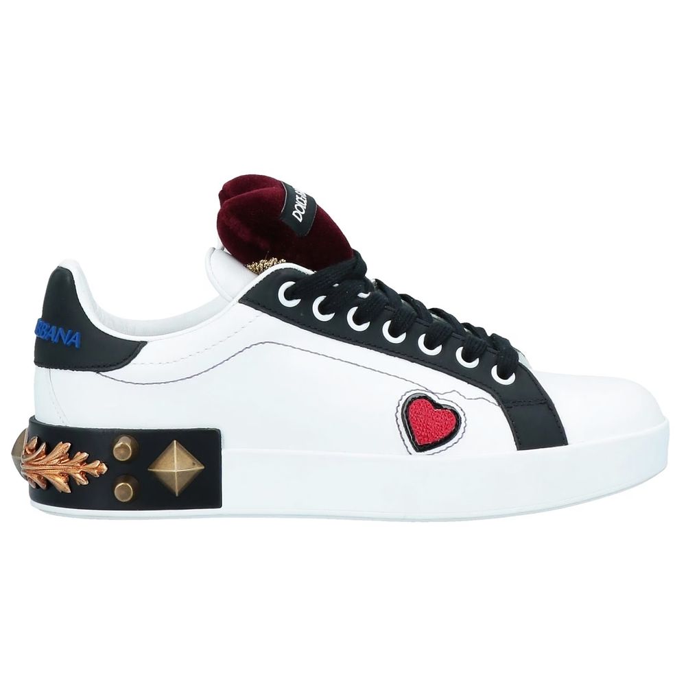 Dolce &amp; Gabbana White Leather Di Calfskin Sneaker