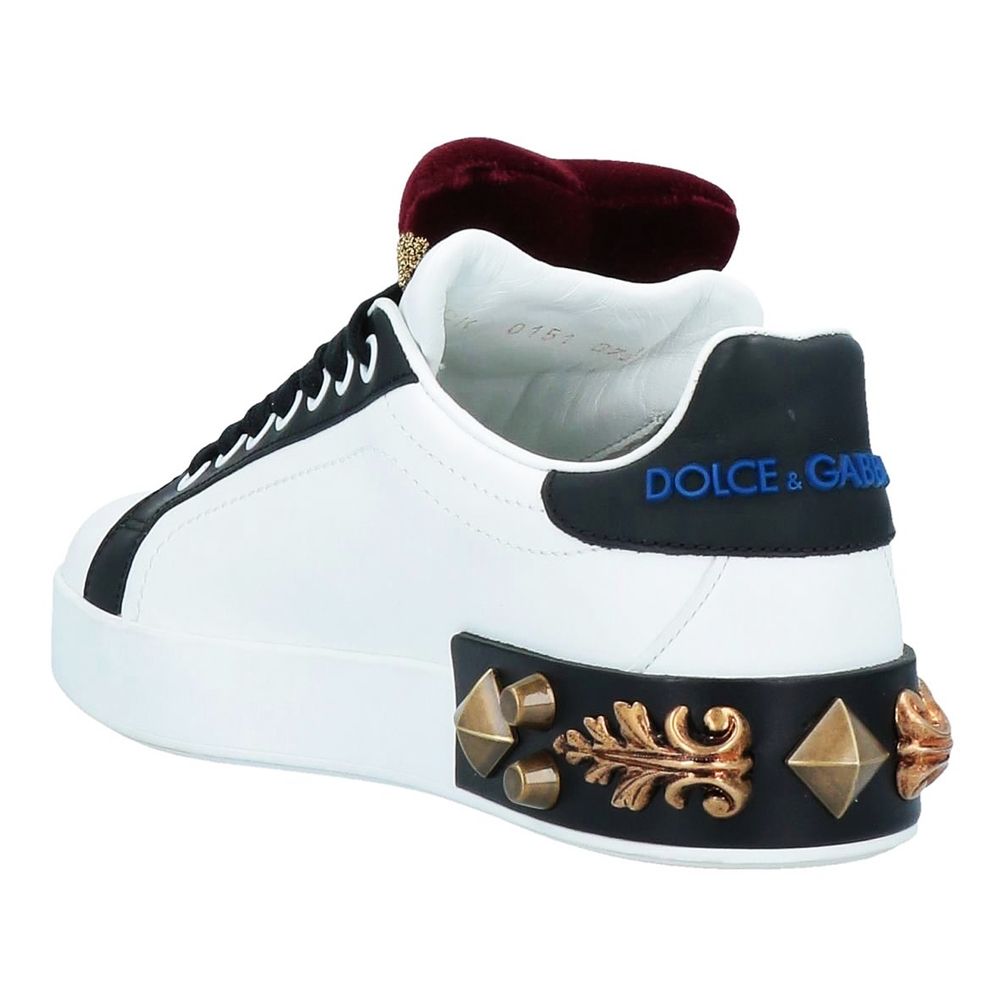 Dolce &amp; Gabbana White Leather Di Calfskin Sneaker