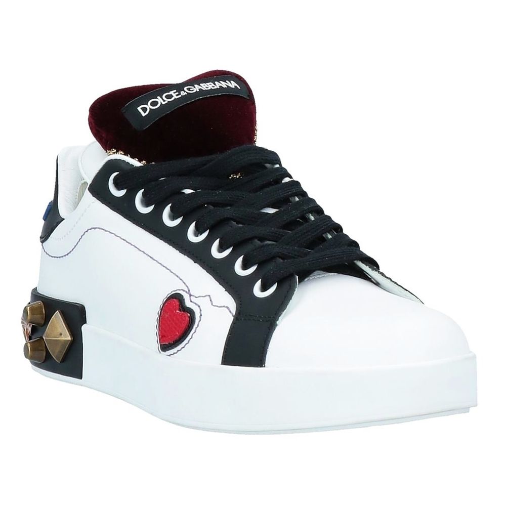 Dolce &amp; Gabbana White Leather Di Calfskin Sneaker