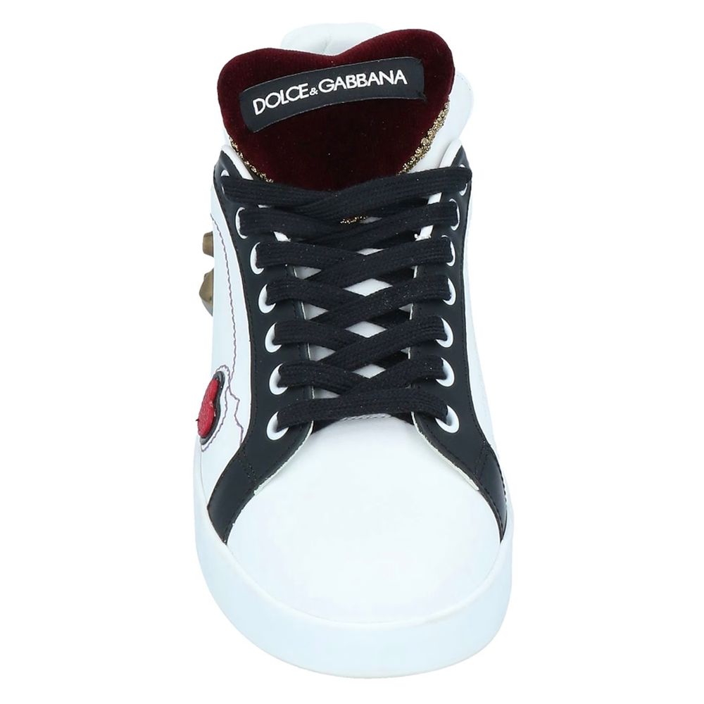 Dolce &amp; Gabbana White Leather Di Calfskin Sneaker