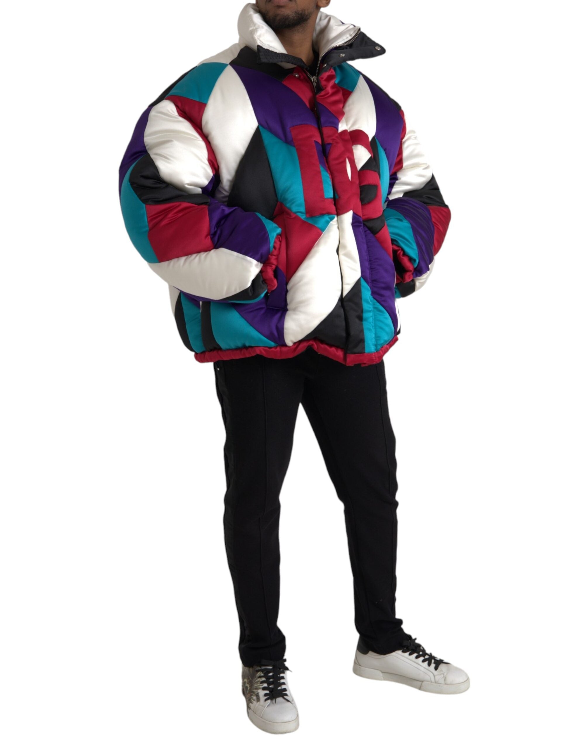 Μπουφάν Puffer Windbreaker με πολύχρωμο Logo Dolce & Gabbana