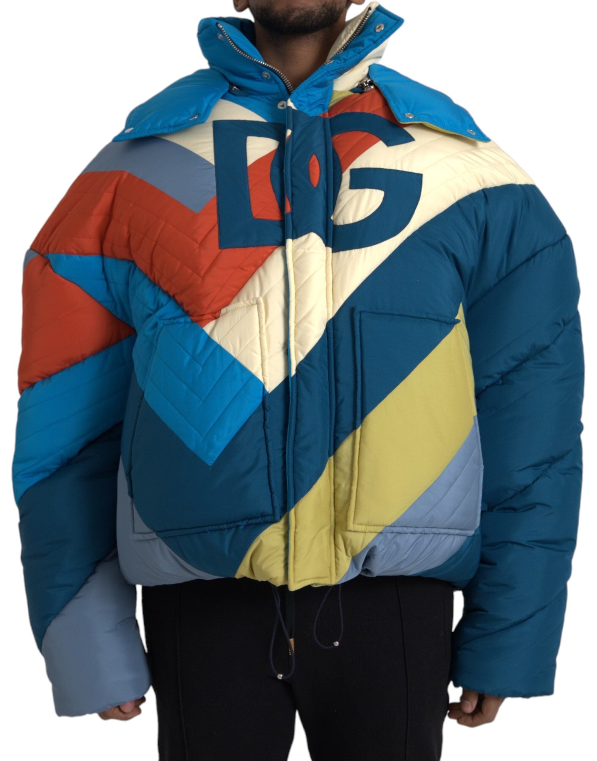 Μπουφάν Puffer Windbreaker με πολύχρωμο Logo Dolce & Gabbana