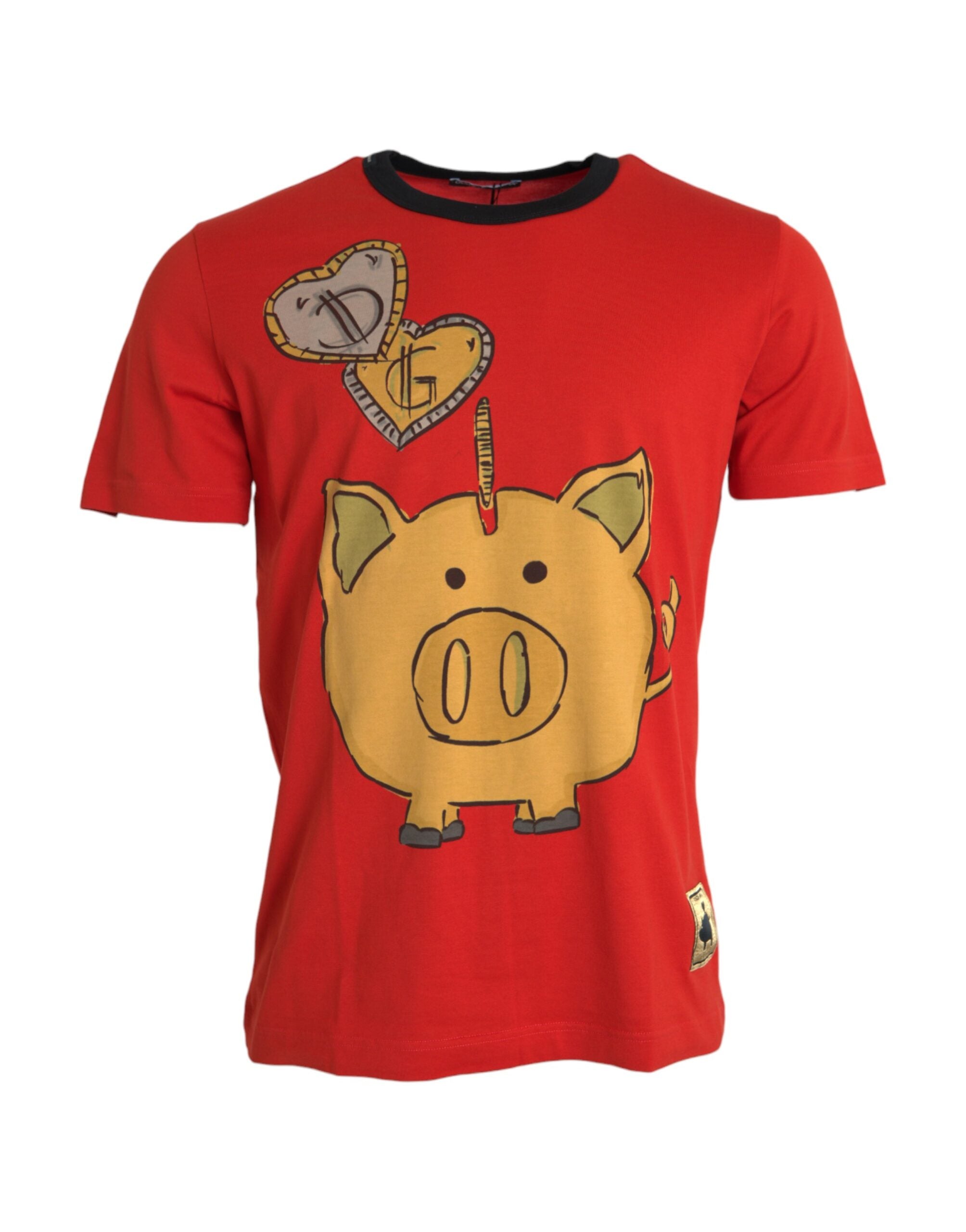 Μπλουζάκι Dolce & Gabbana Red Cotton Top 2019 Year of the Pig