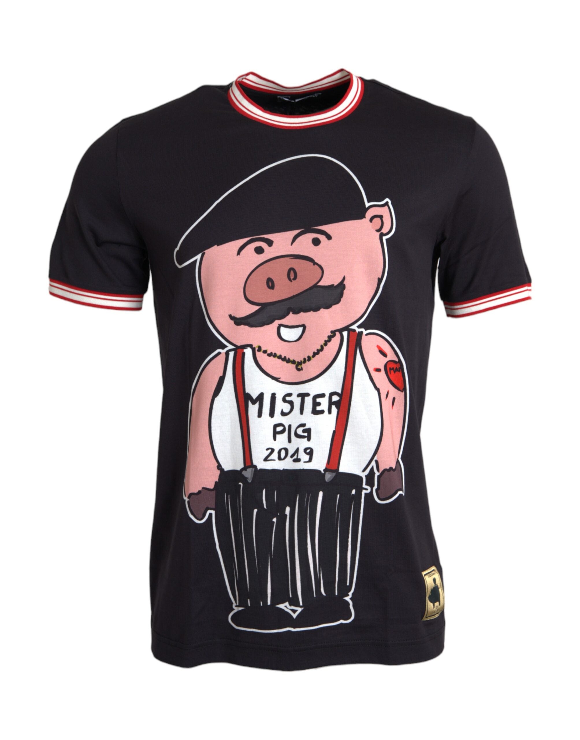 Μπλουζάκι Dolce & Gabbana Black Cotton 2019 Year of the Pig