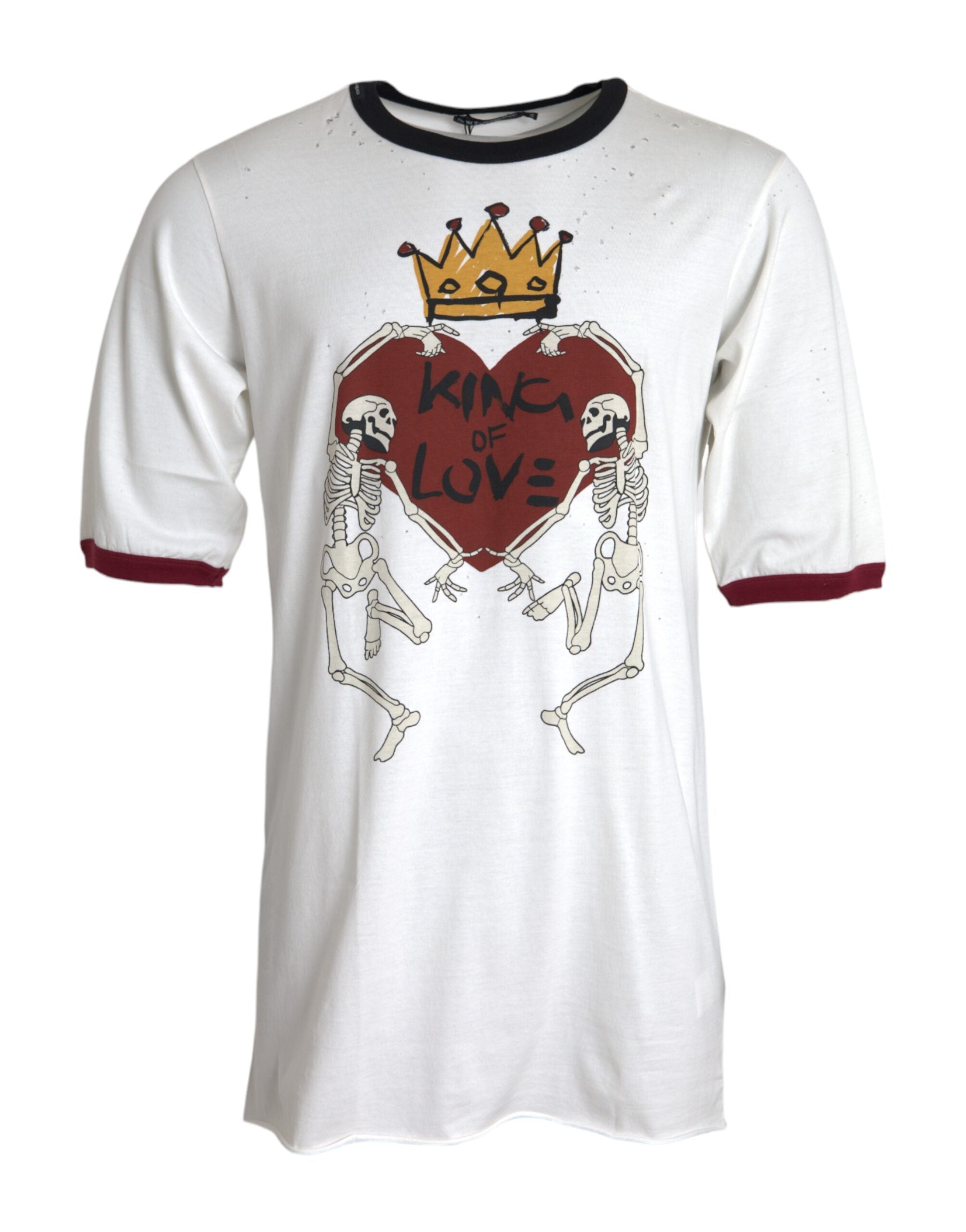 Ανδρικό μπλουζάκι Dolce & Gabbana White King Of Love Cotton