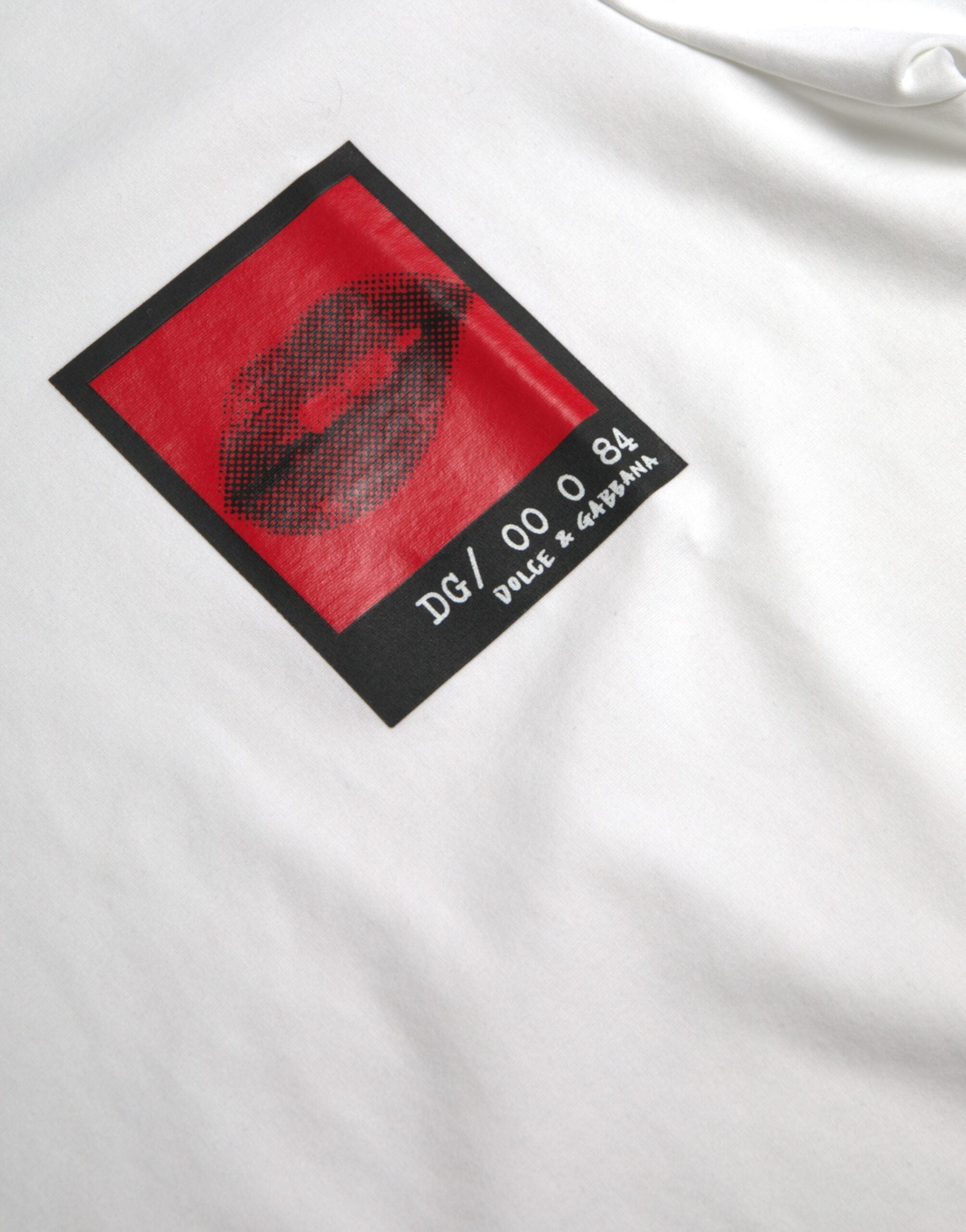 Ανδρικό μπλουζάκι Dolce & Gabbana White Red Lips Print Cotton