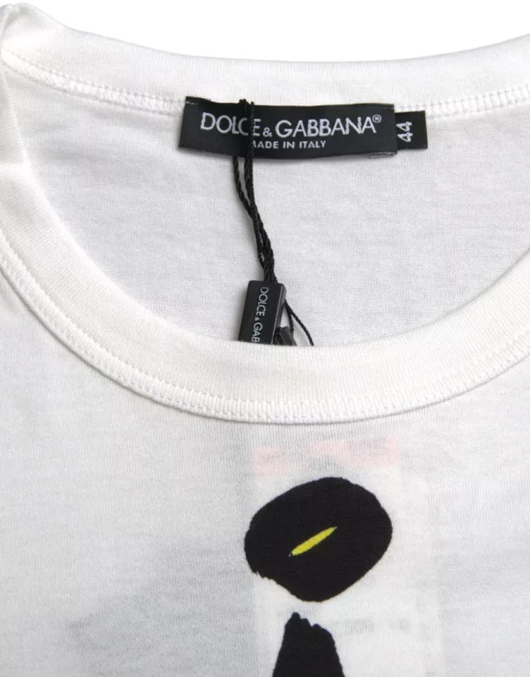 Ανδρικό μπλουζάκι Dolce & Gabbana White Graphic Βαμβακερό κοντομάνικο