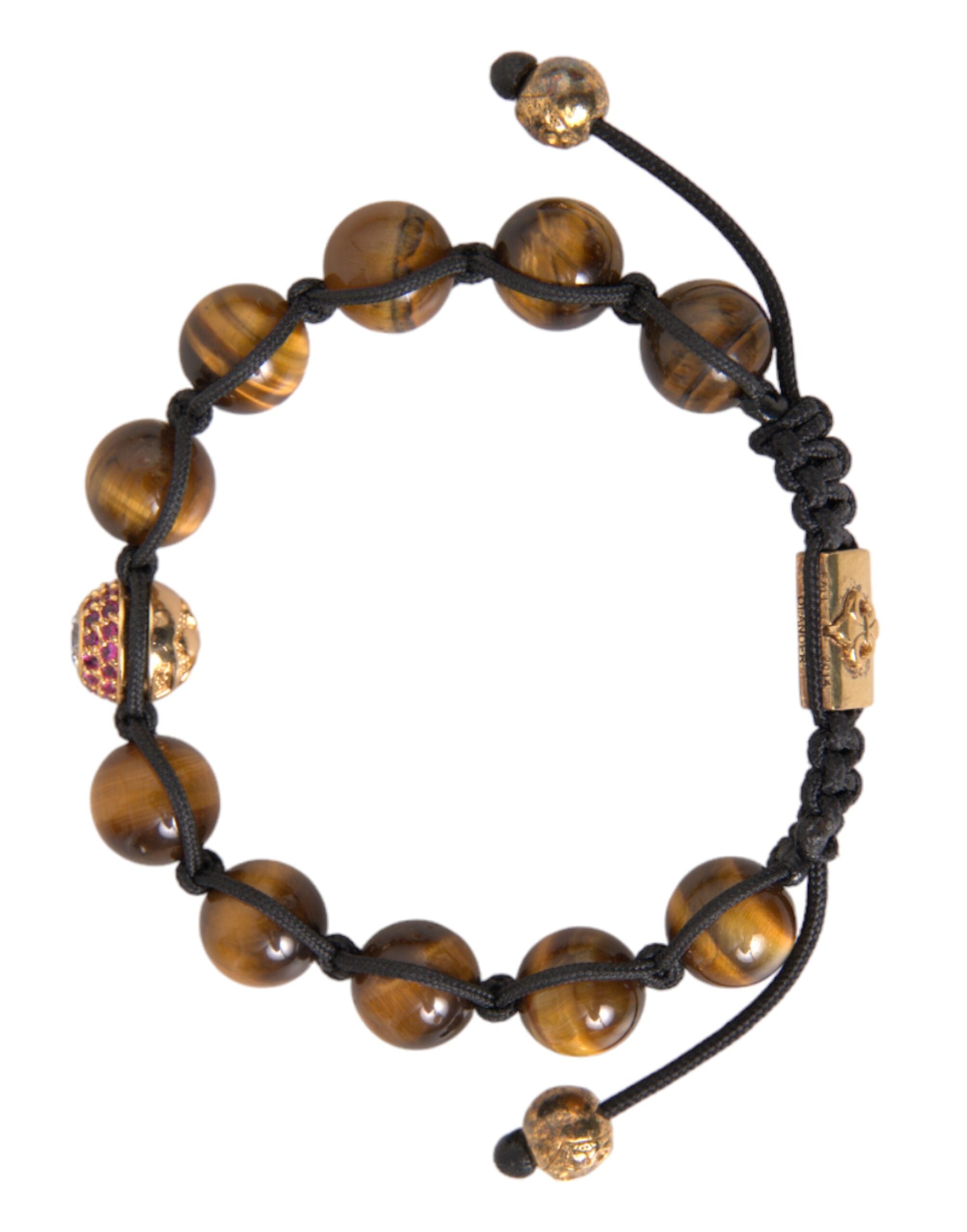 Nialaya CZ Brown Tigers Eye 925 Ασημένιο Ανδρικό βραχιόλι