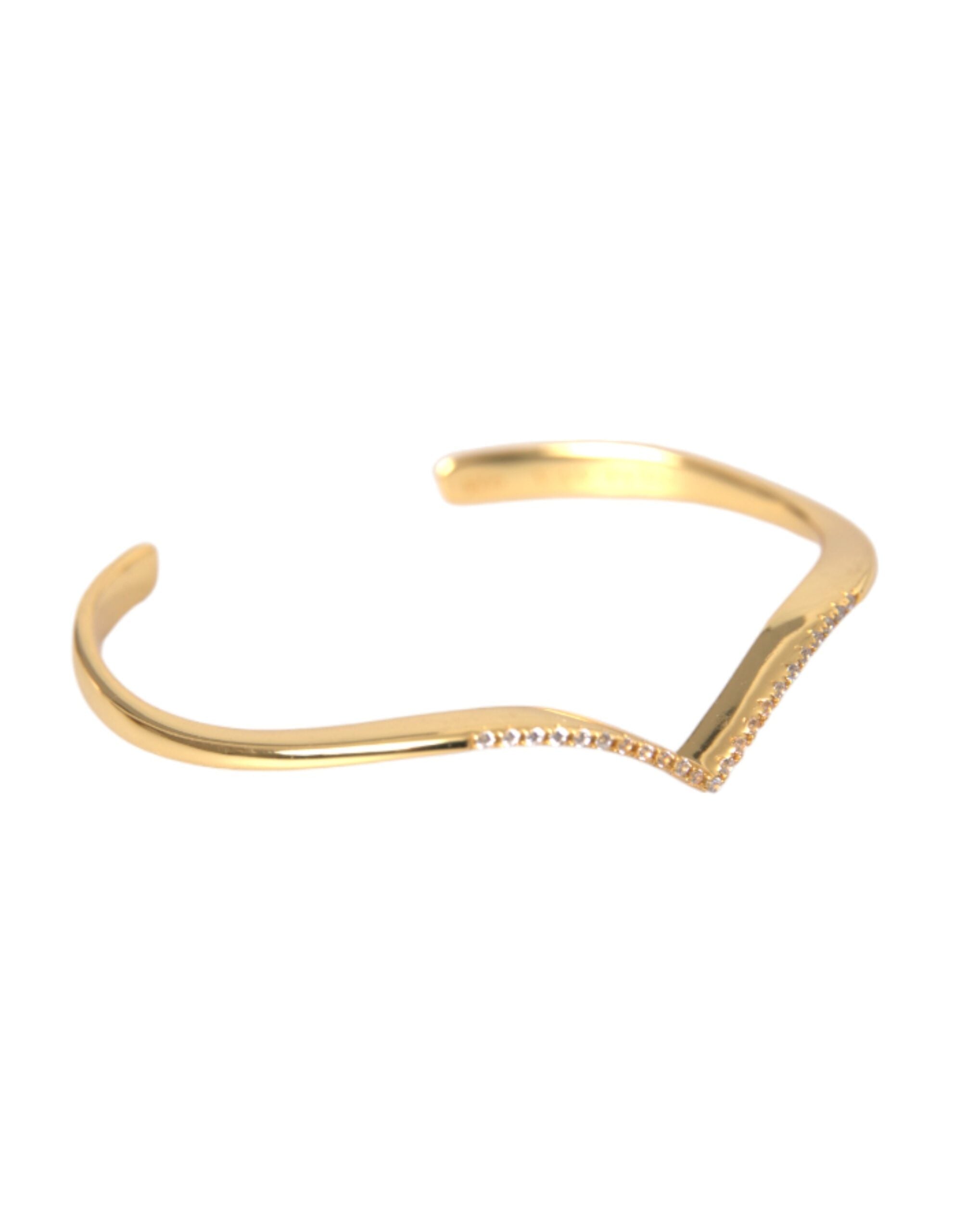 Βραχιόλι Nialaya Arched Wing Cuff Skyfall Gold CZ 925