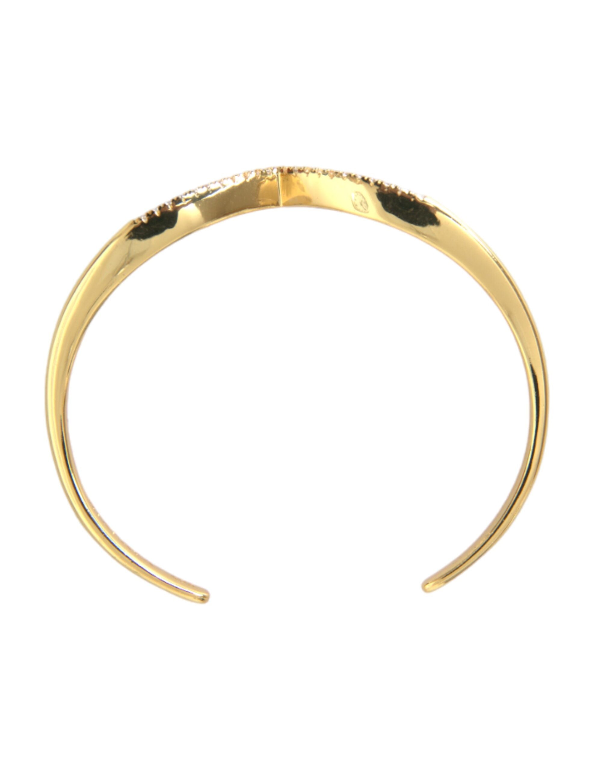 Βραχιόλι Nialaya Arched Wing Cuff Skyfall Gold CZ 925