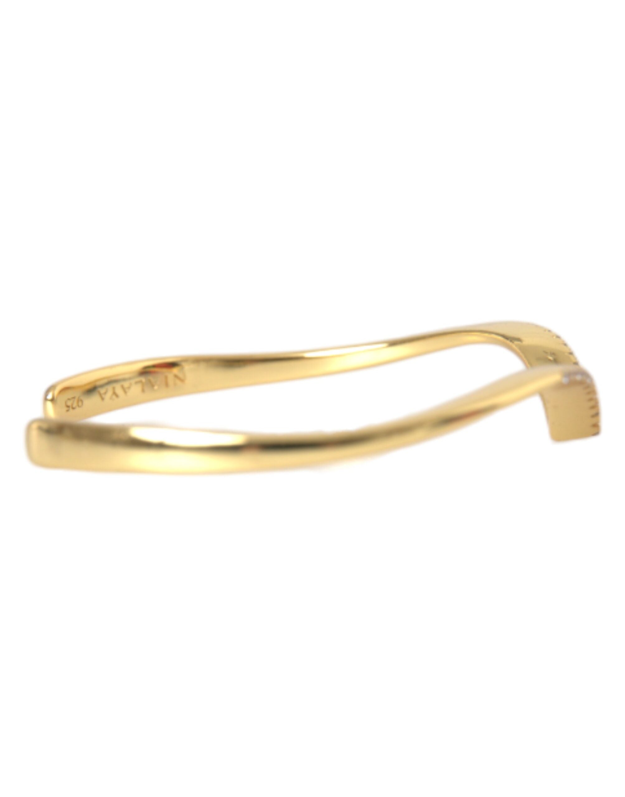 Βραχιόλι Nialaya Arched Wing Cuff Skyfall Gold CZ 925