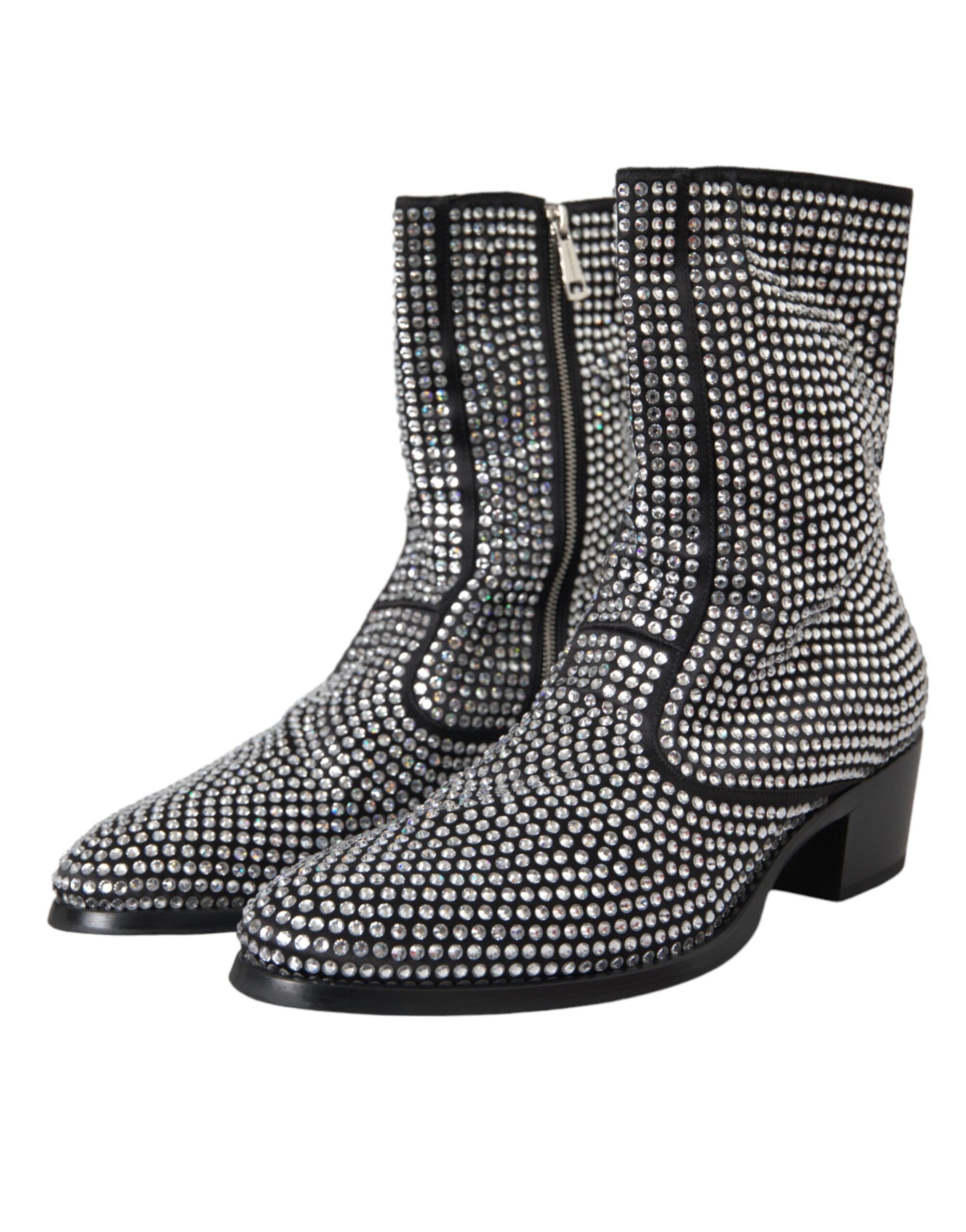 Παπούτσια Dolce & Gabbana Black Rhinestone Crystal Chelsea Boots