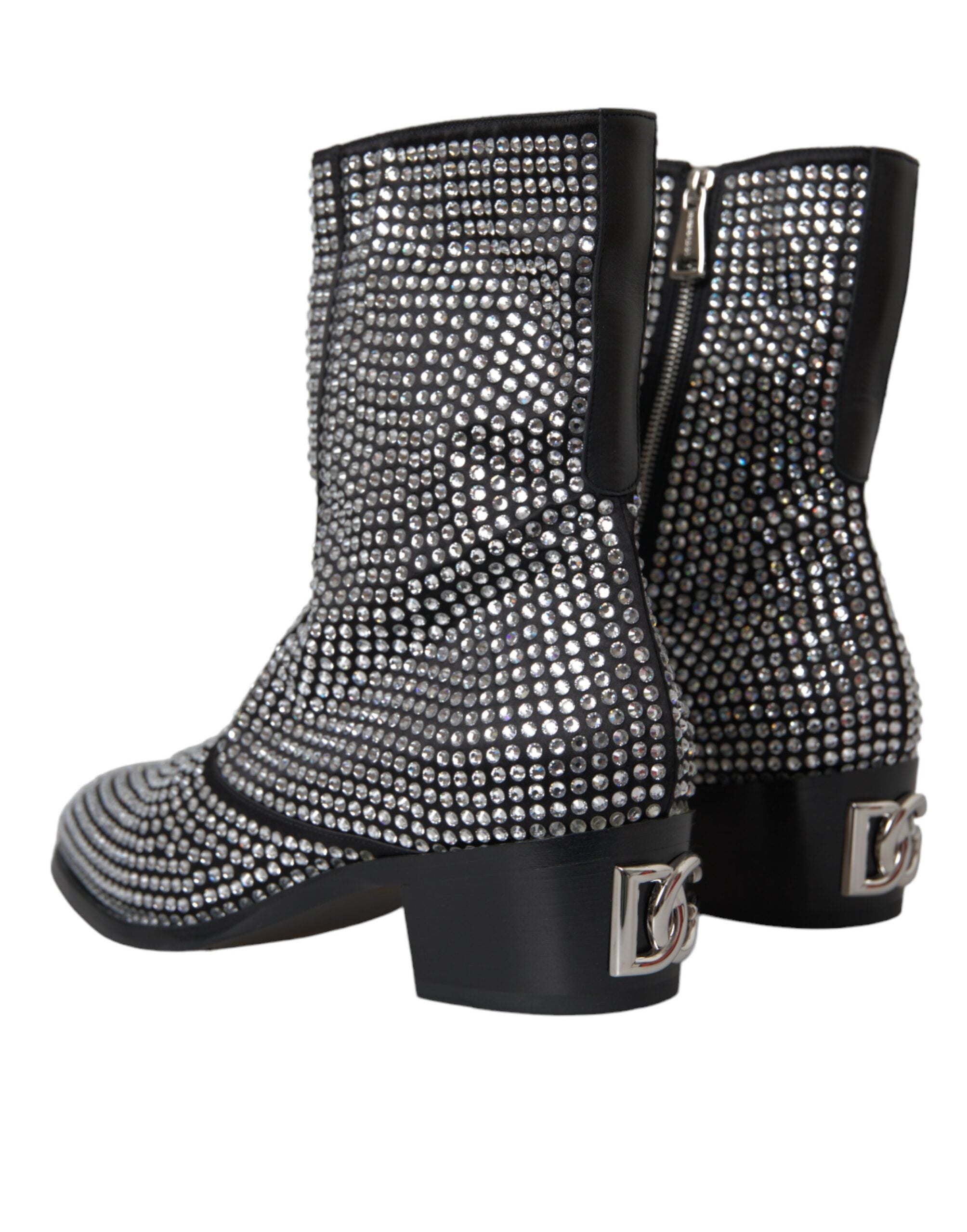 Παπούτσια Dolce & Gabbana Black Rhinestone Crystal Chelsea Boots