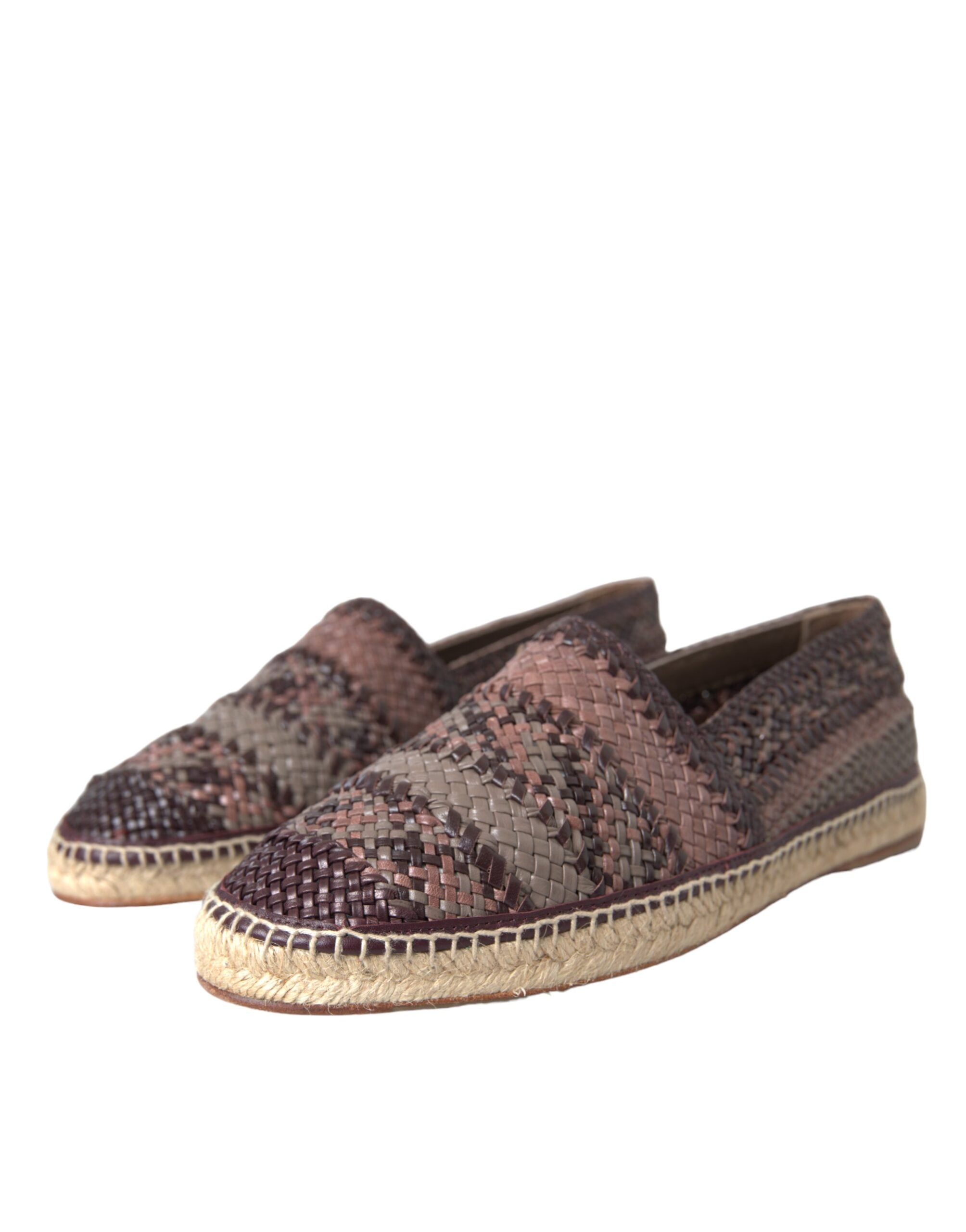 Παπούτσια Dolce & Gabbana Brown Buffalo Leather Espadrille Flats