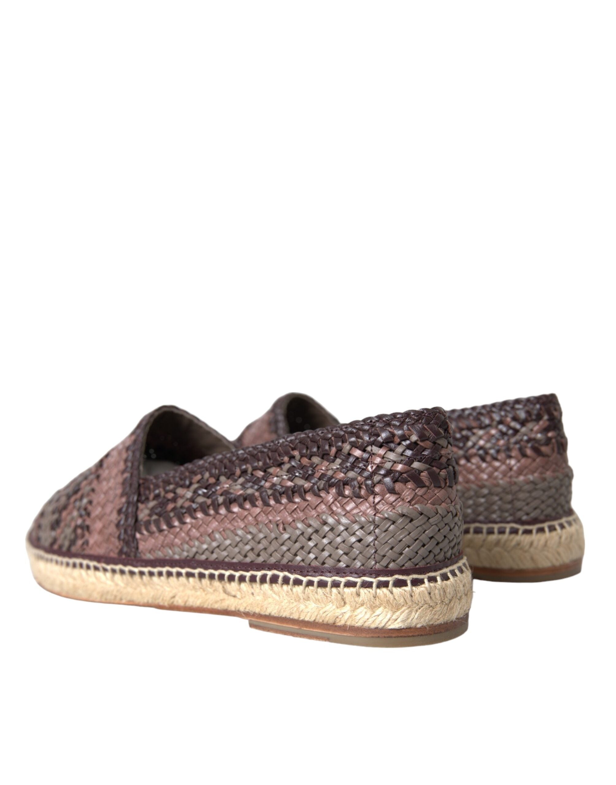 Παπούτσια Dolce & Gabbana Brown Buffalo Leather Espadrille Flats