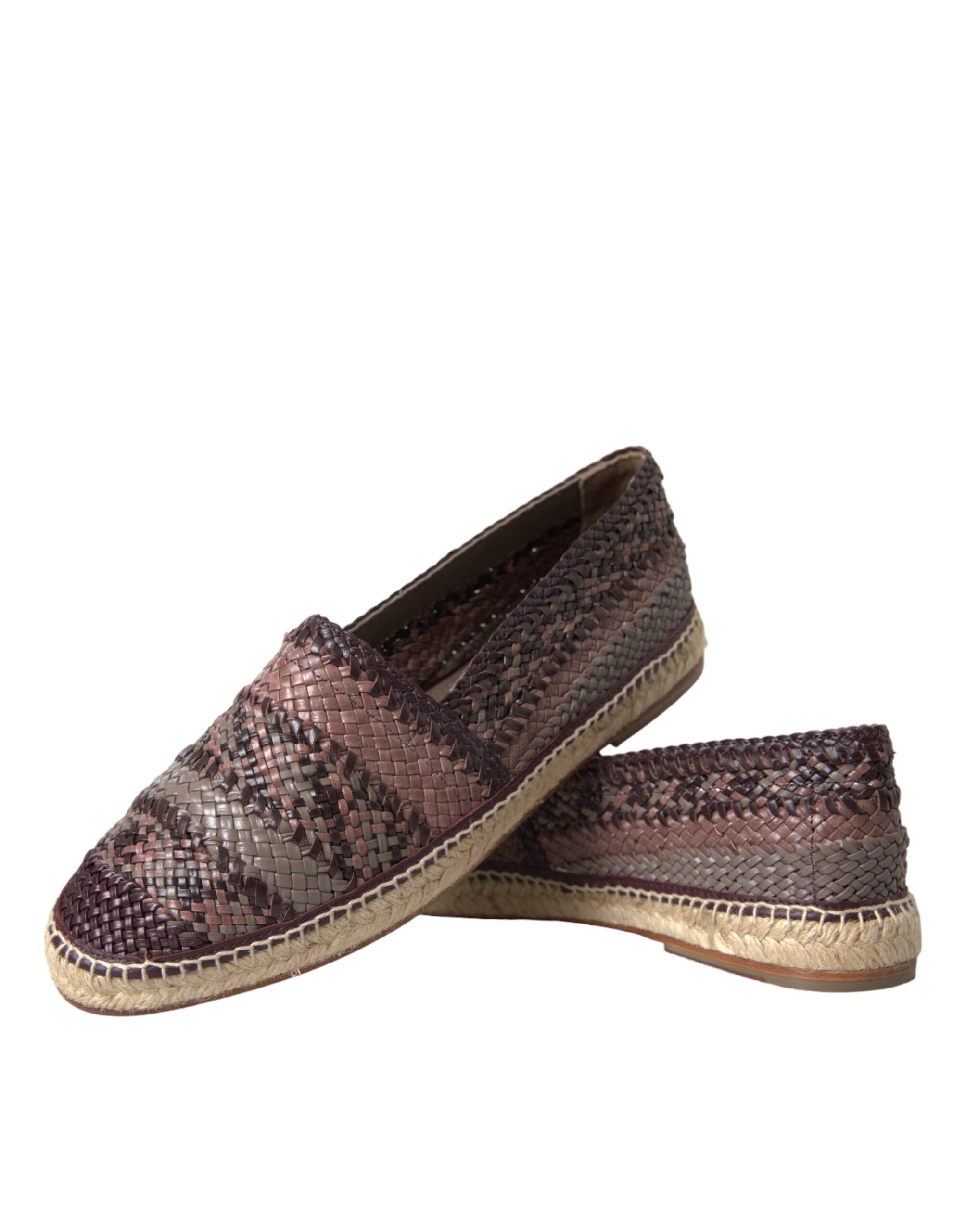 Παπούτσια Dolce & Gabbana Brown Buffalo Leather Espadrille Flats