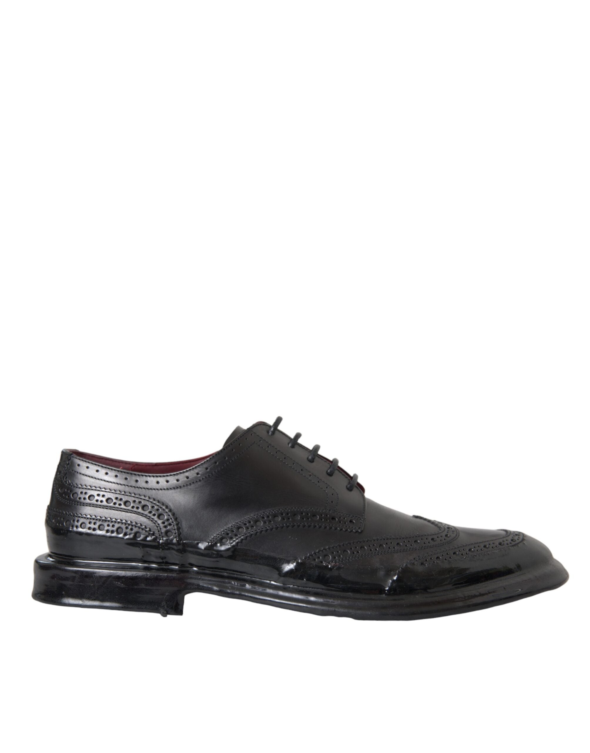 Dolce &amp; Gabbana Μαύρα δερμάτινα Oxford Wingtip Formal ανδρικά παπούτσια