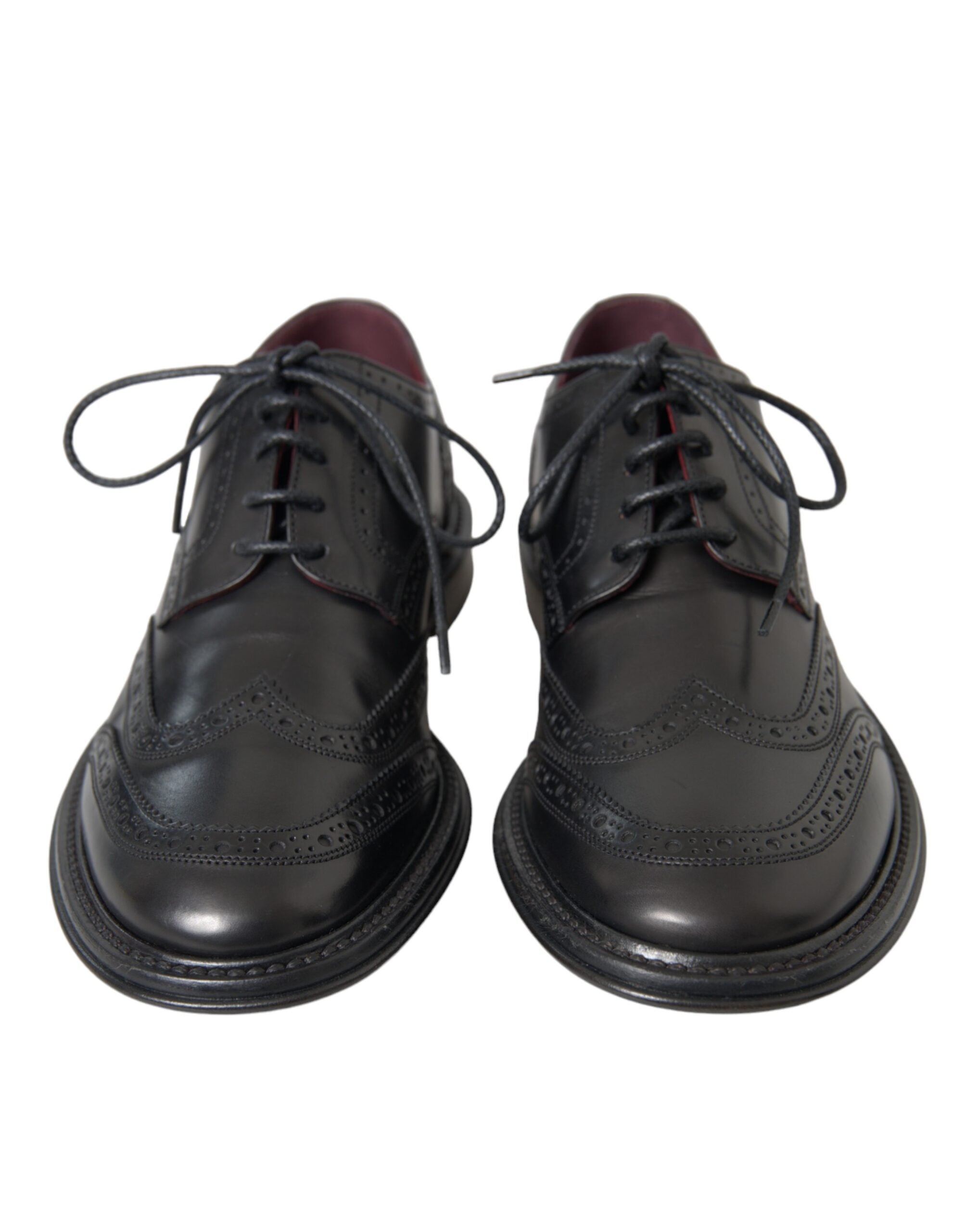 Dolce & Gabbana Μαύρα δερμάτινα Oxford Wingtip Formal ανδρικά παπούτσια