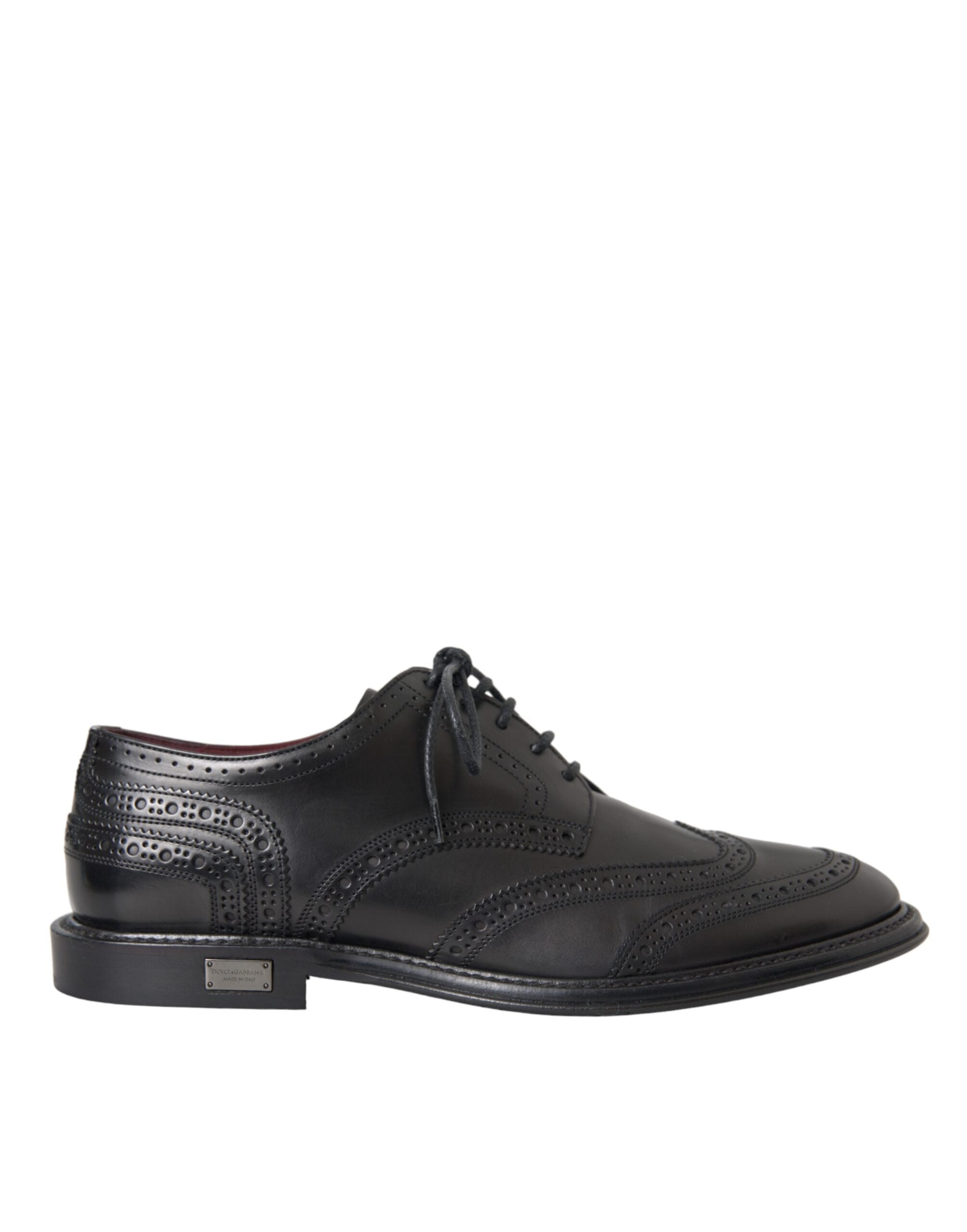 Dolce & Gabbana Μαύρα δερμάτινα Oxford Wingtip Formal ανδρικά παπούτσια