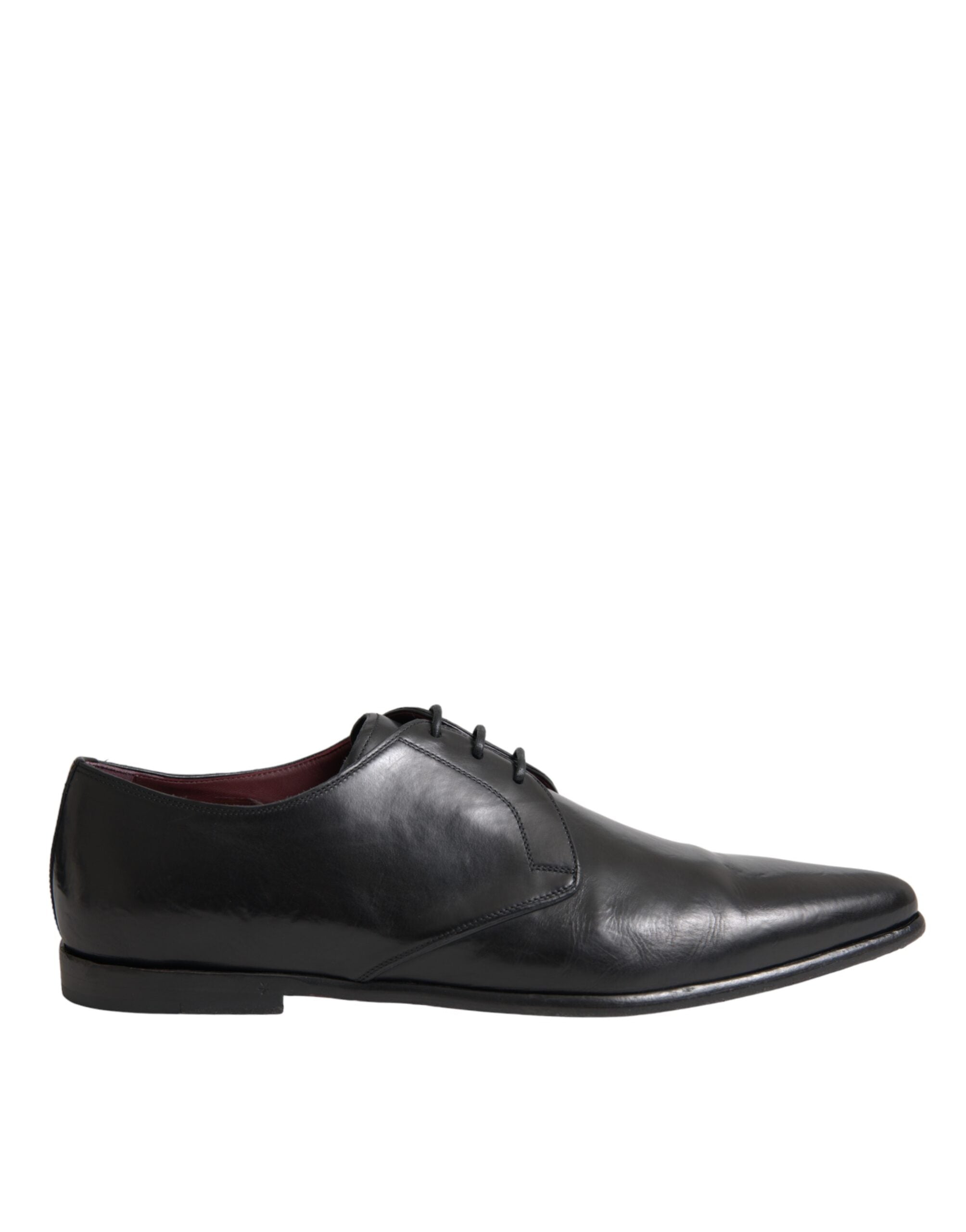 Dolce & Gabbana Black Leather Derby Formal Dress Men Shoes