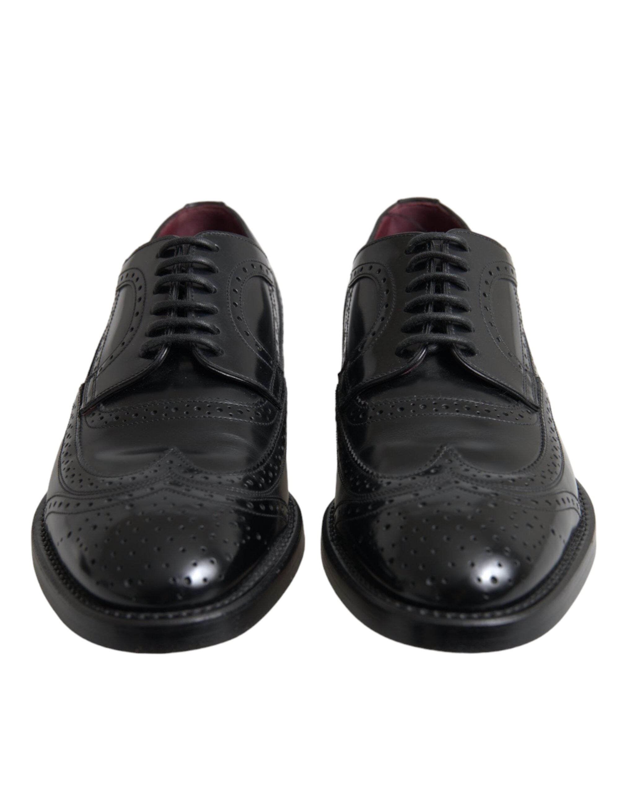 Dolce & Gabbana Μαύρα δερμάτινα Oxford Wingtip Formal ανδρικά παπούτσια