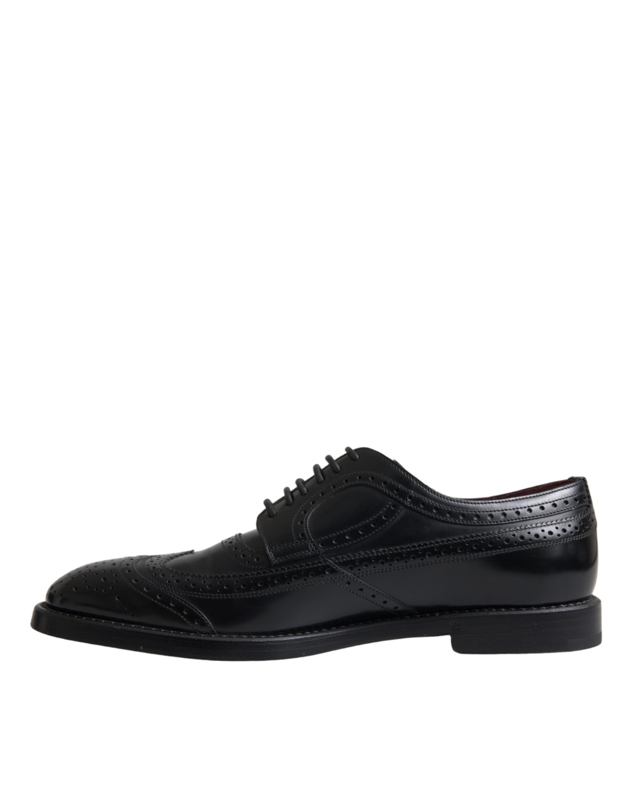 Dolce & Gabbana Μαύρα δερμάτινα Oxford Wingtip Formal ανδρικά παπούτσια