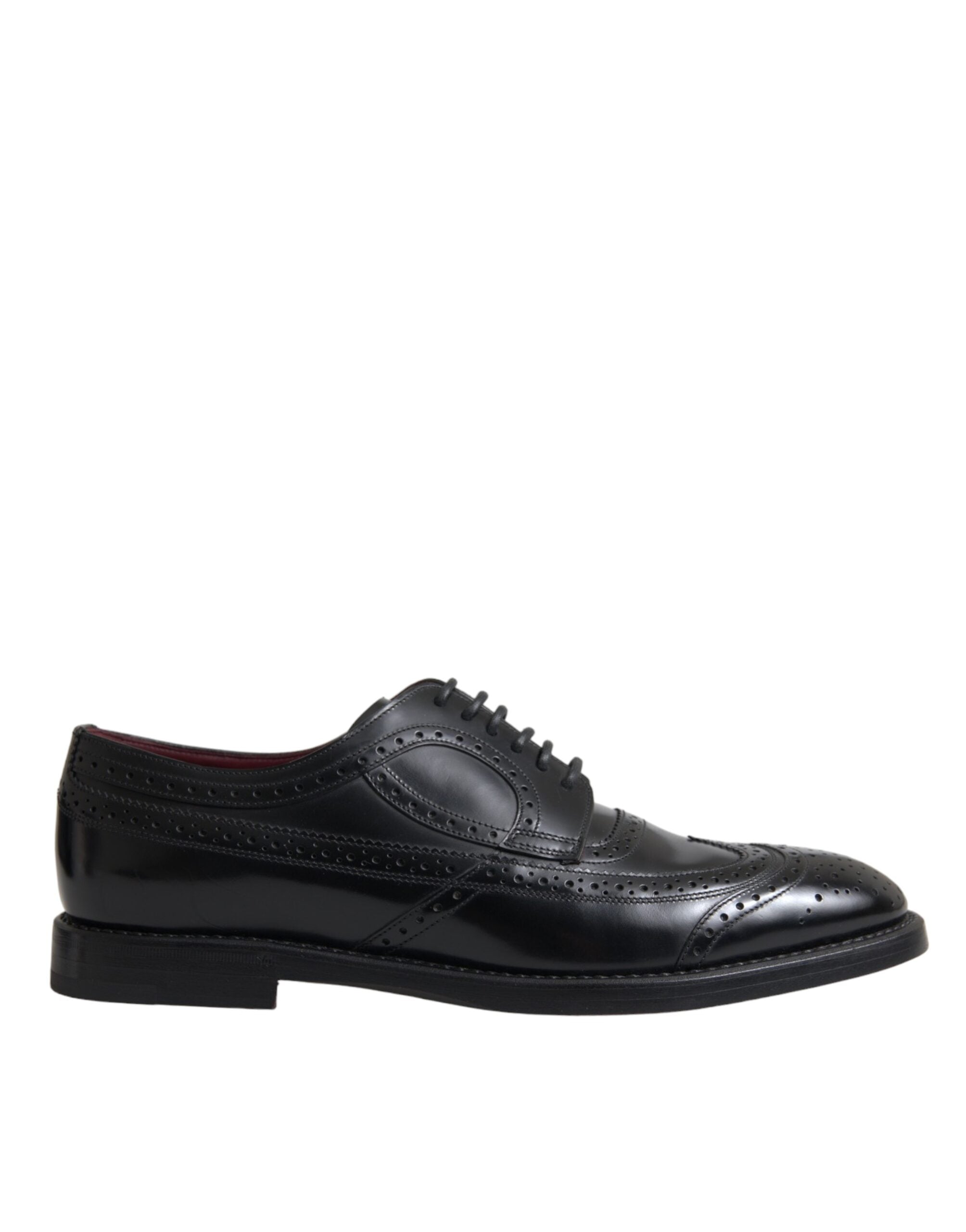 Dolce & Gabbana Μαύρα δερμάτινα Oxford Wingtip Formal ανδρικά παπούτσια