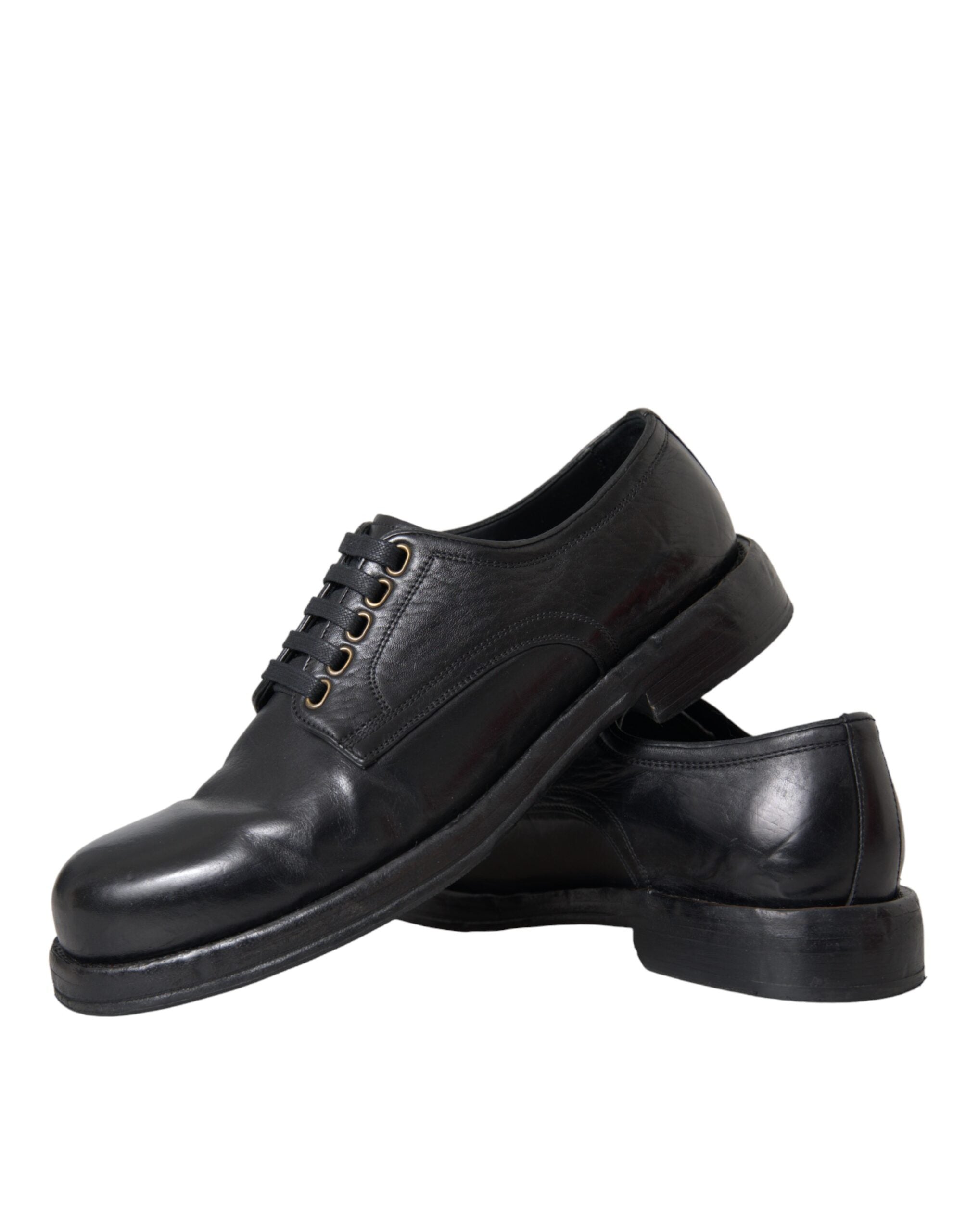 Ανδρικά παπούτσια ντυσίματος Dolce & Gabbana Black Horse Leather Derby