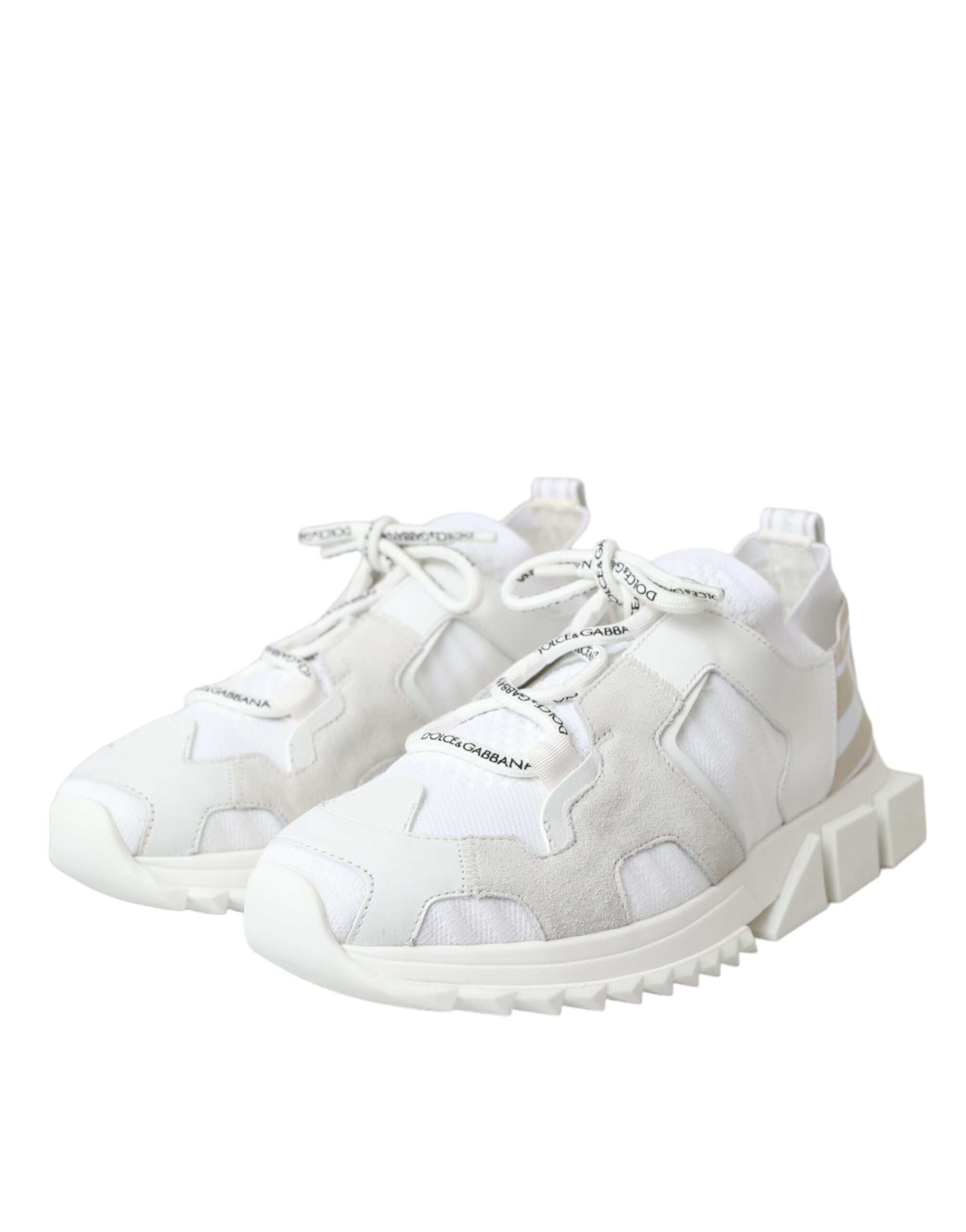 Ανδρικά παπούτσια Dolce & Gabbana White Mesh Sorrento Trekking Sneakers