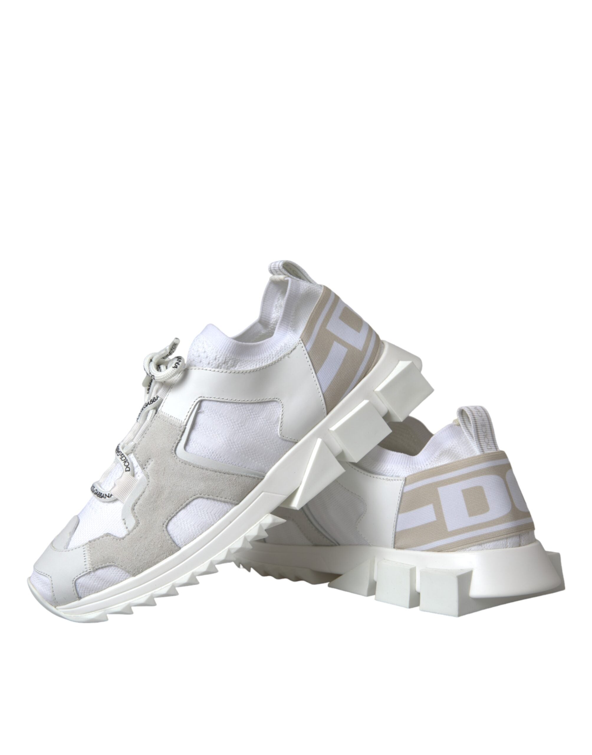 Ανδρικά παπούτσια Dolce & Gabbana White Mesh Sorrento Trekking Sneakers