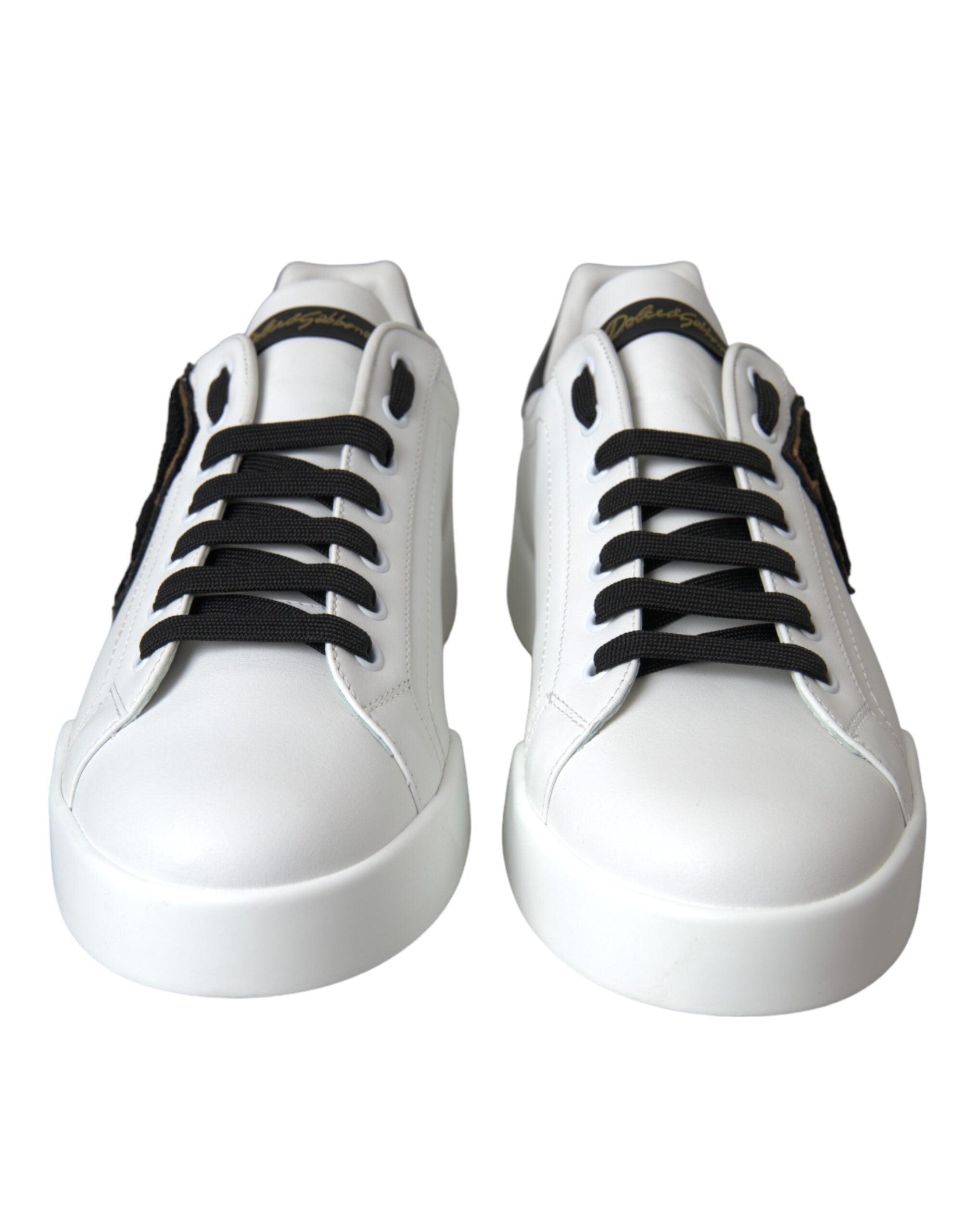 Dolce &amp; Gabbana White Leather DG Logo Casual Low Top Sneakers Παπούτσια