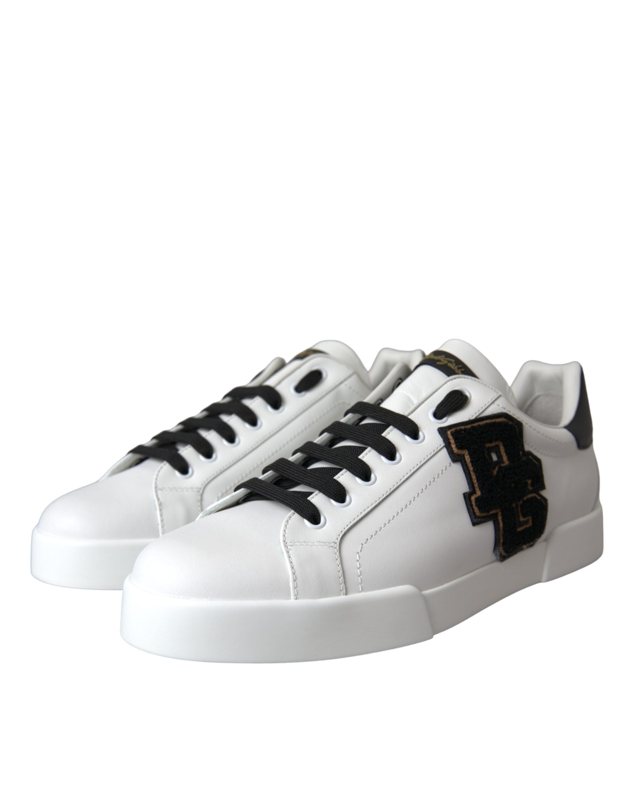 Dolce &amp; Gabbana White Leather DG Logo Casual Low Top Sneakers Παπούτσια