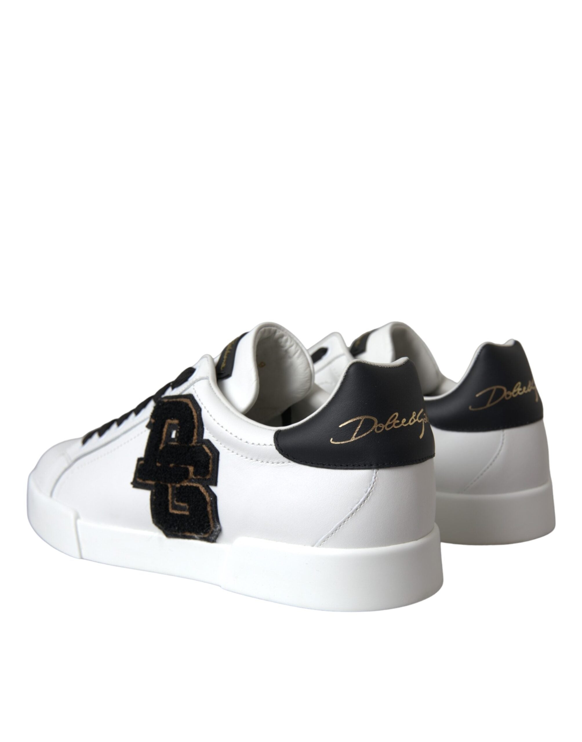 Dolce &amp; Gabbana White Leather DG Logo Casual Low Top Sneakers Παπούτσια