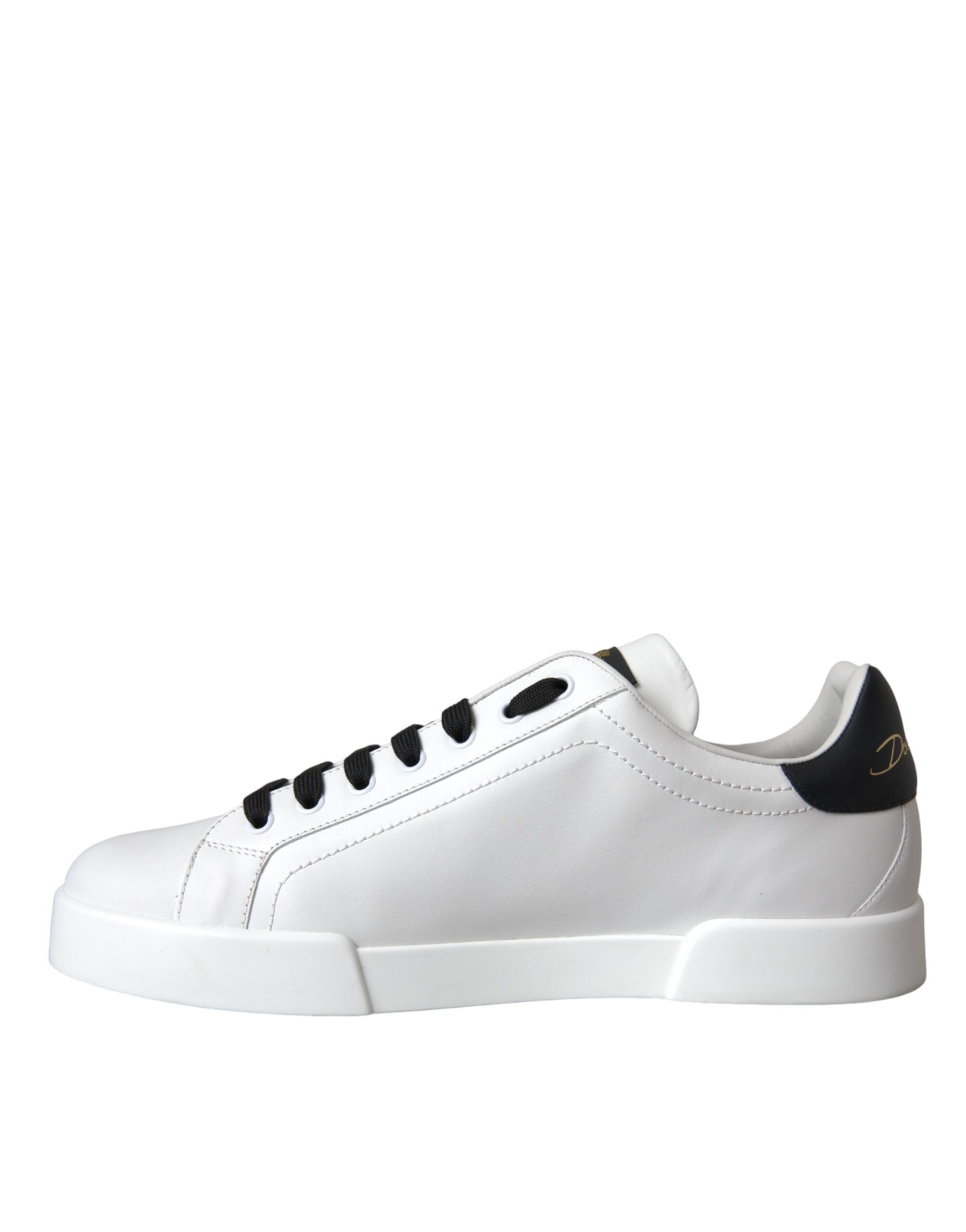 Dolce &amp; Gabbana White Leather DG Logo Casual Low Top Sneakers Παπούτσια