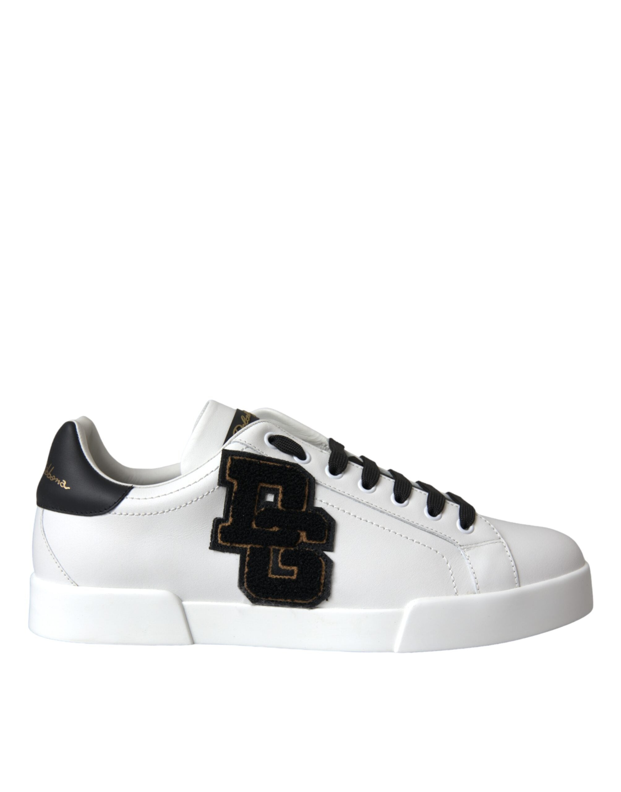 Dolce &amp; Gabbana White Leather DG Logo Casual Low Top Sneakers Παπούτσια