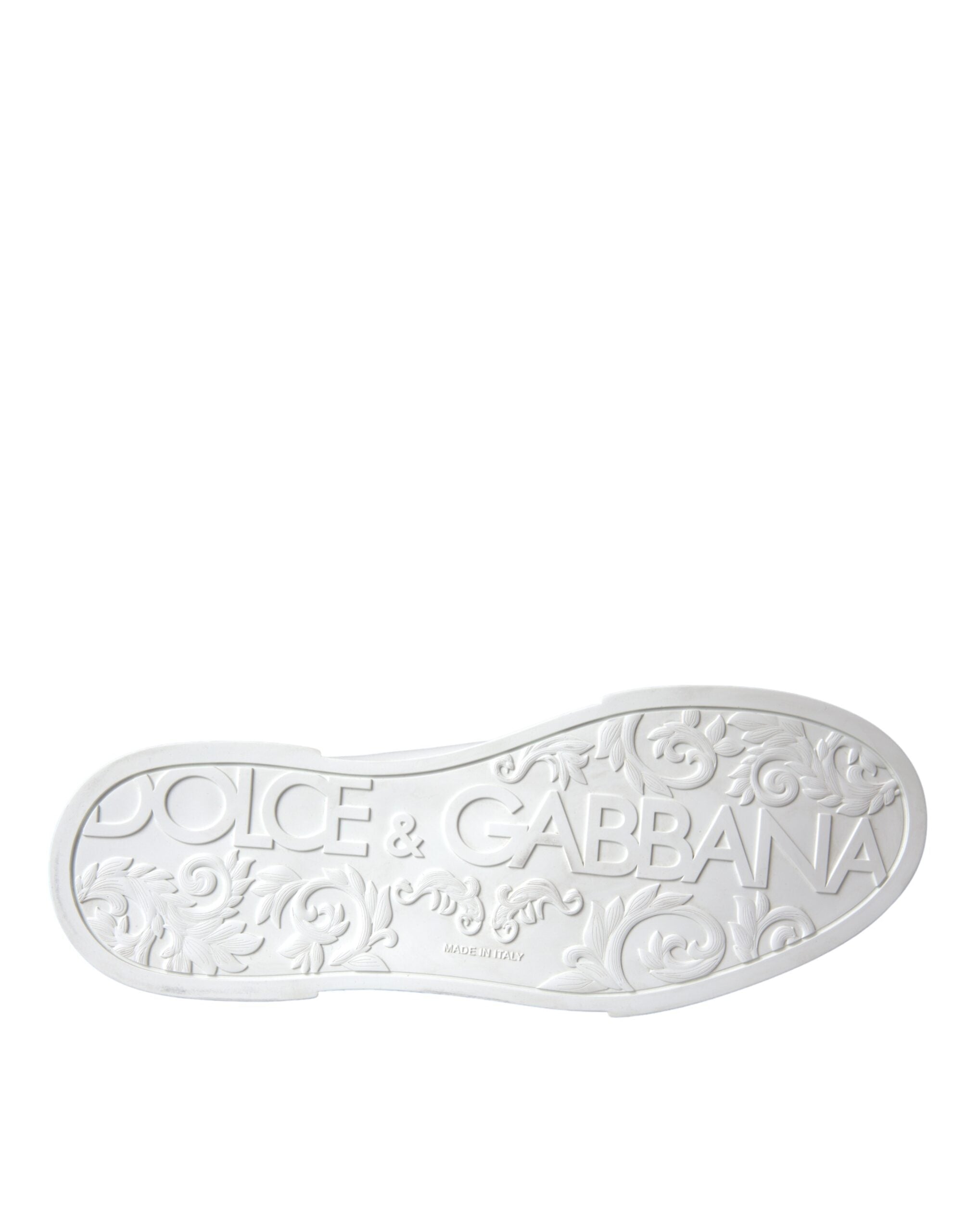 Dolce &amp; Gabbana White Leather DG Logo Casual Low Top Sneakers Παπούτσια