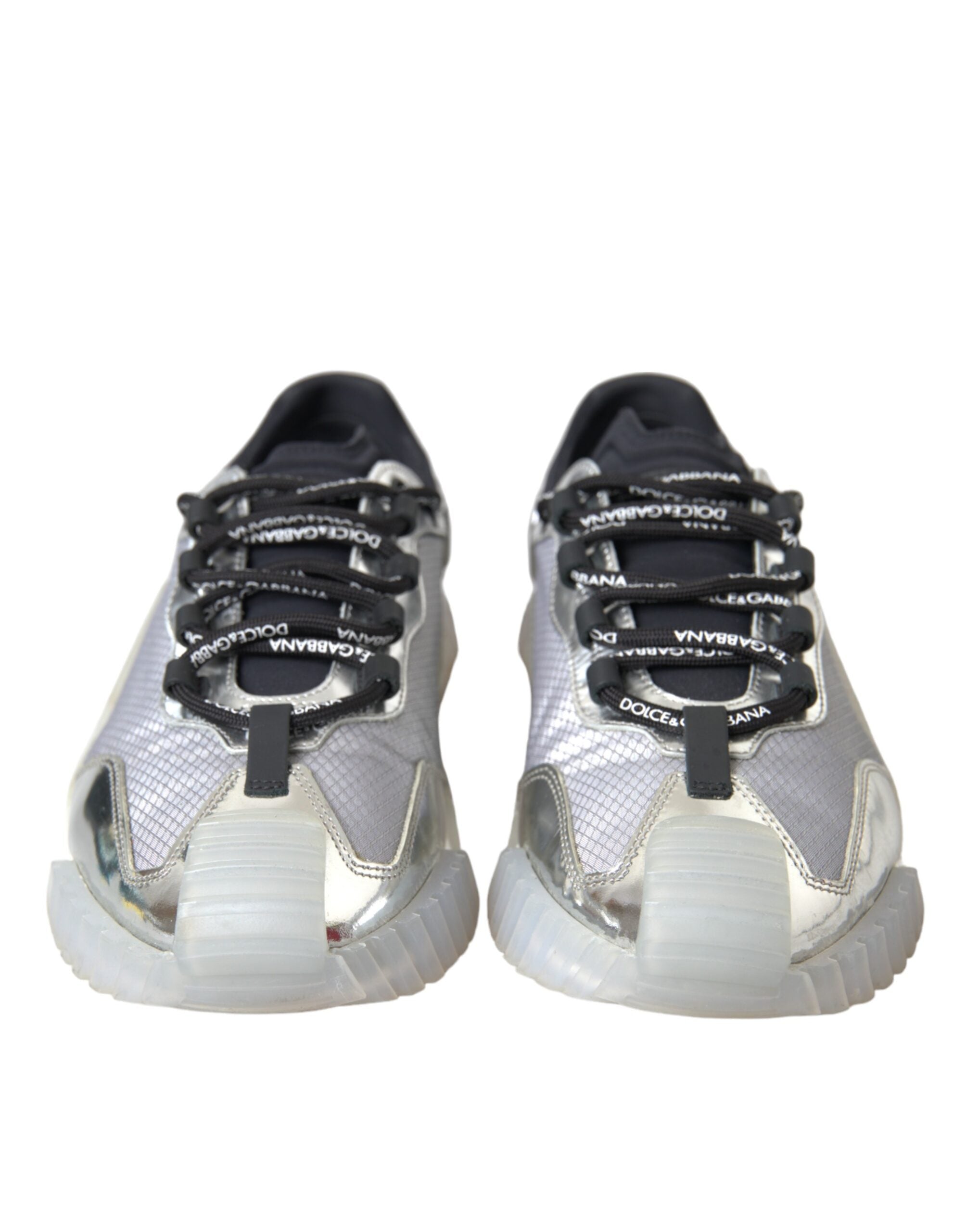 Ανδρικά παπούτσια Dolce & Gabbana Silver Black Nylon NS1 Low Top Sneakers