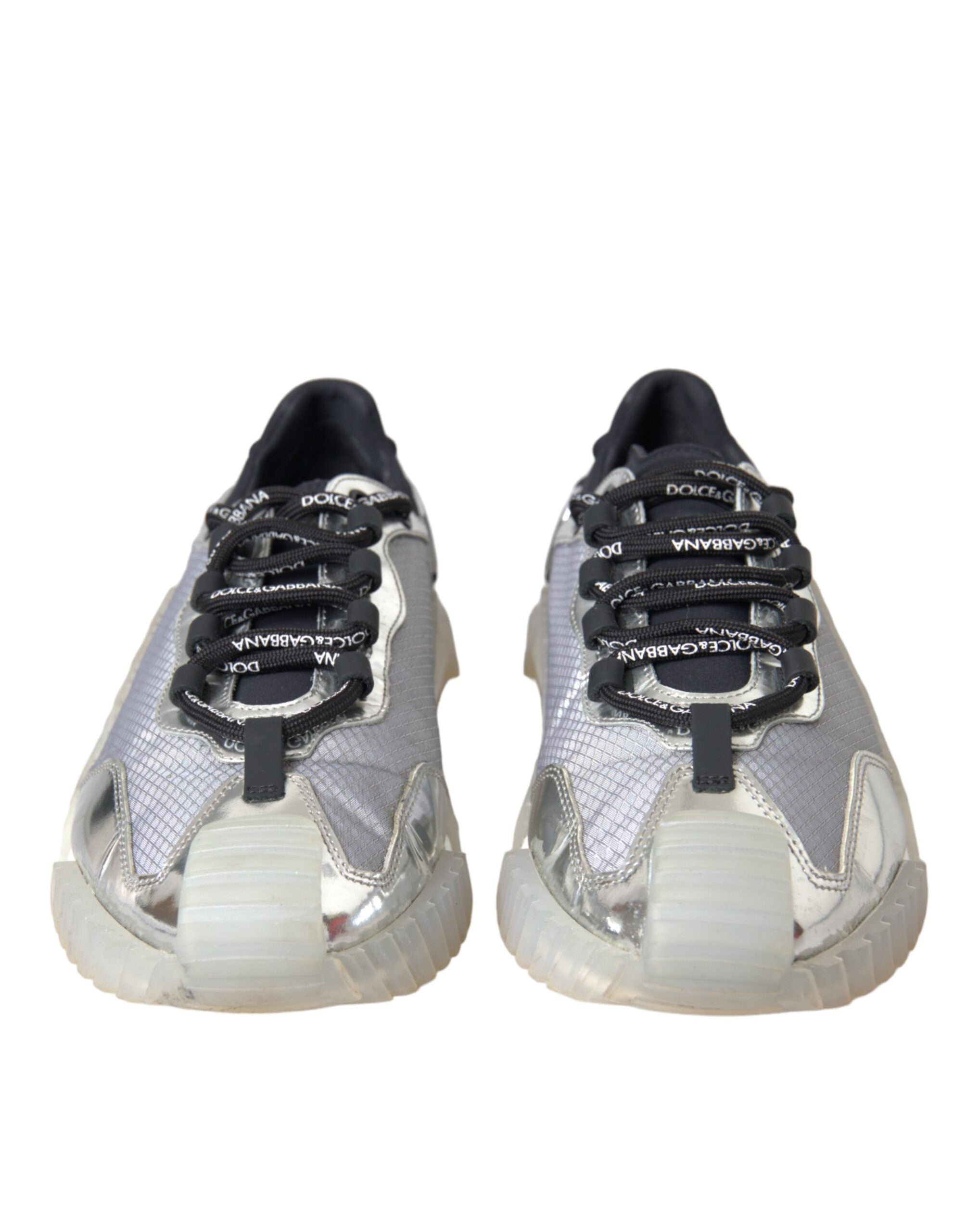 Ανδρικά παπούτσια Dolce & Gabbana Silver Black Nylon NS1 Low Top Sneakers