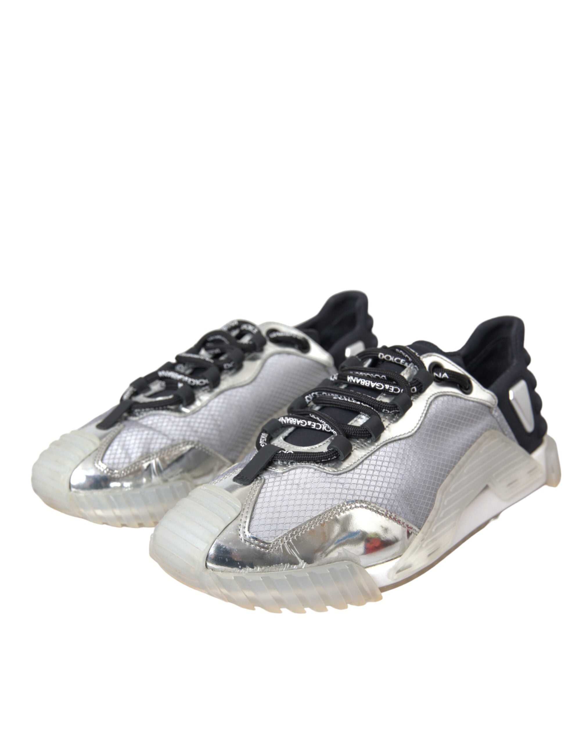 Ανδρικά παπούτσια Dolce & Gabbana Silver Black Nylon NS1 Low Top Sneakers