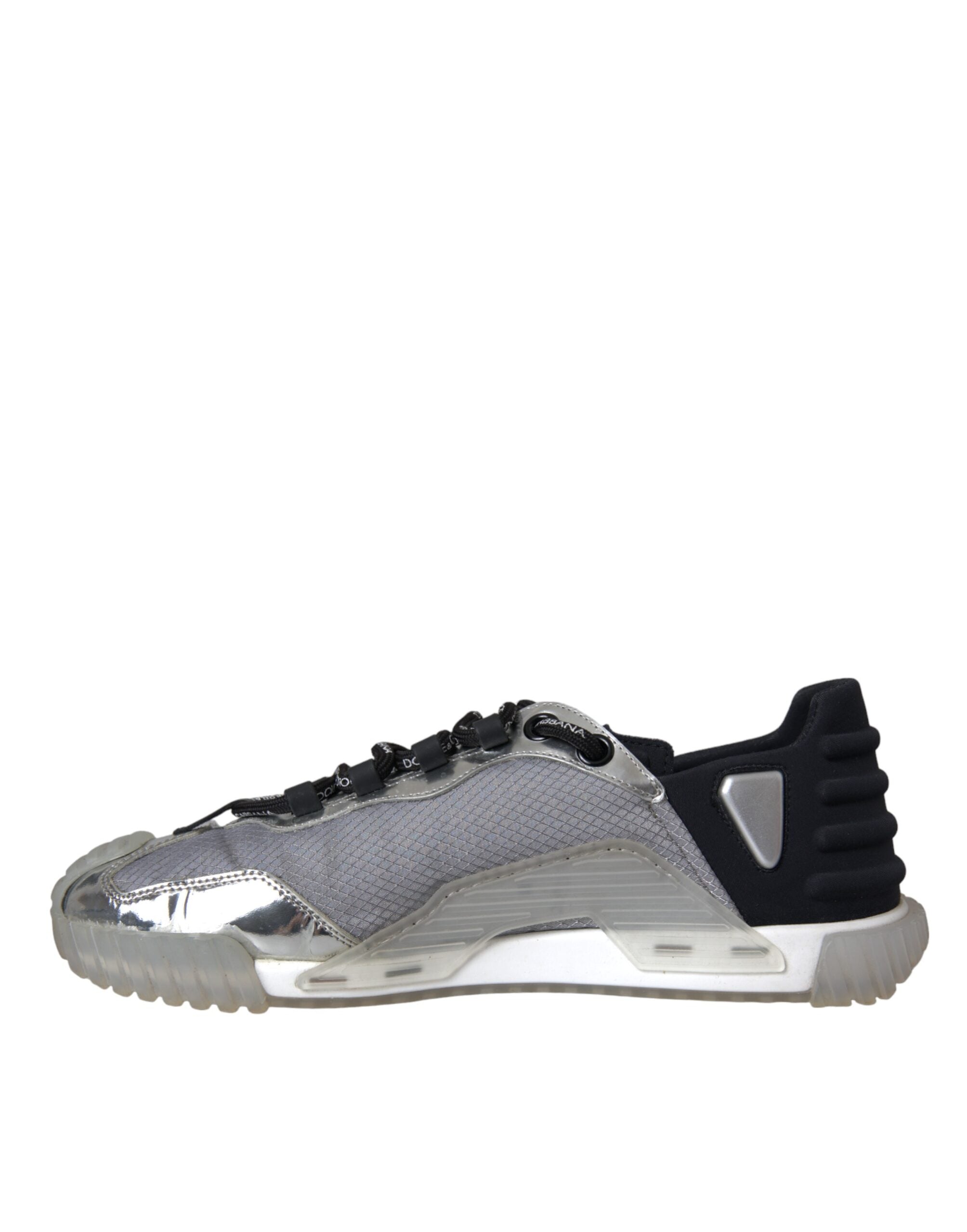 Ανδρικά παπούτσια Dolce & Gabbana Silver Black Nylon NS1 Low Top Sneakers