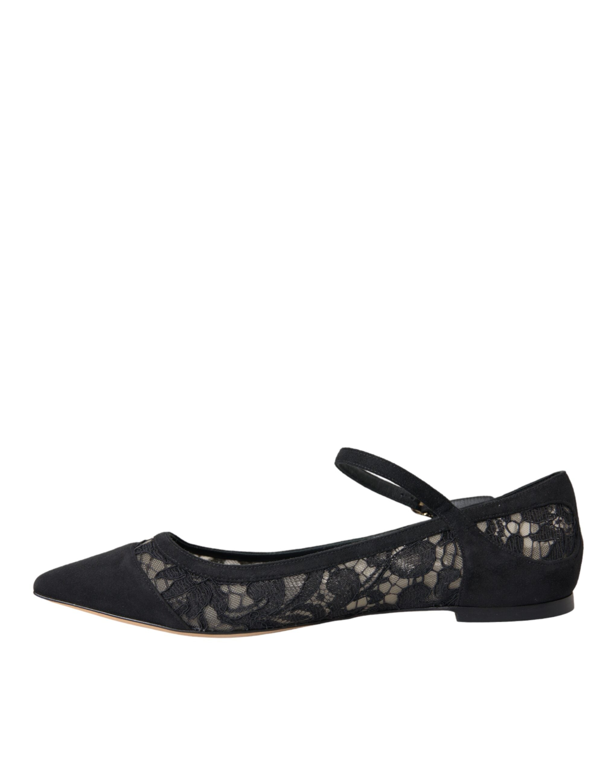 Παπούτσια Dolce & Gabbana Black Taormina Lace Bellucci Flats